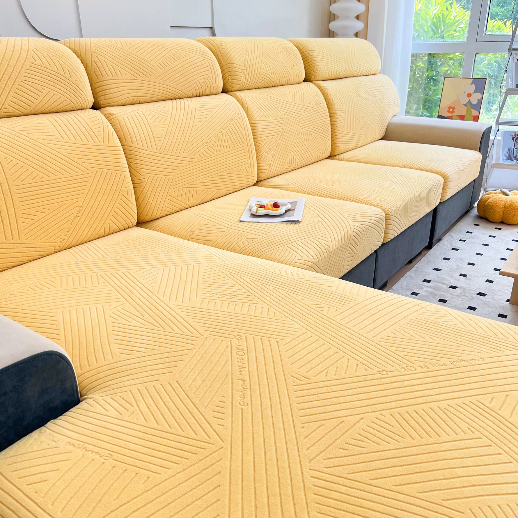 Stretch Couch Cushion Covers, Slipcovers Sofa Cushion Protector Covers, Elastic Furniture Protector for Pets, Kid