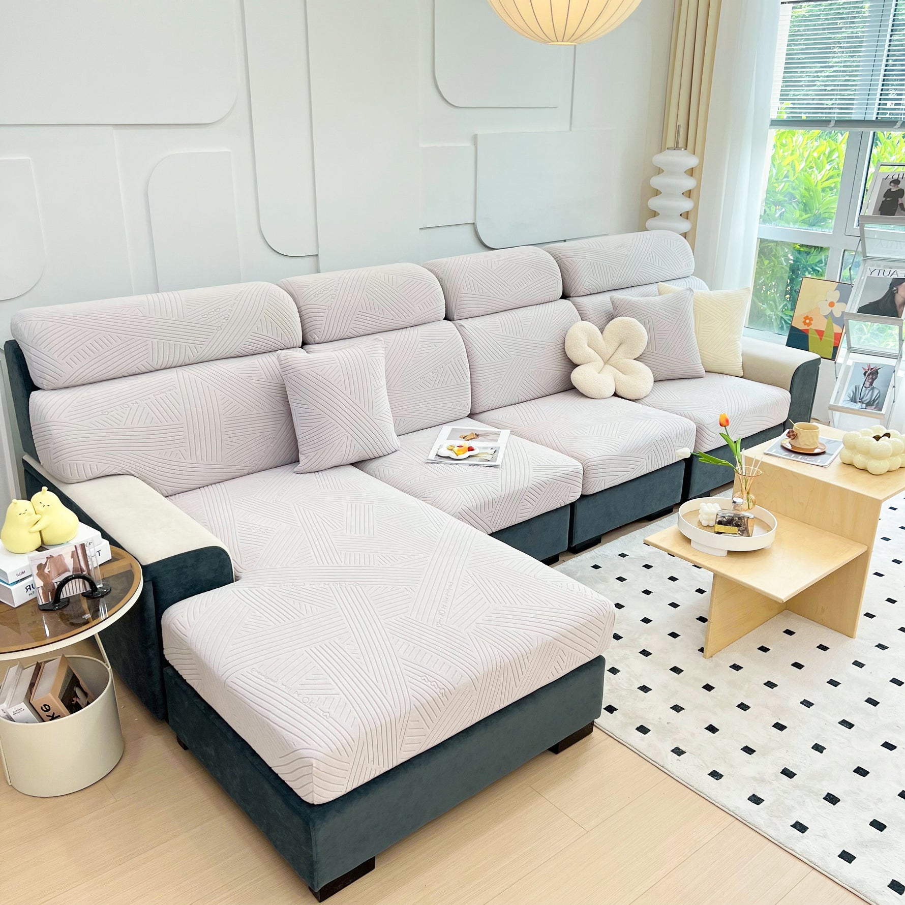 Stretch Couch Cushion Covers, Slipcovers Sofa Cushion Protector Covers, Elastic Furniture Protector for Pets, Kid