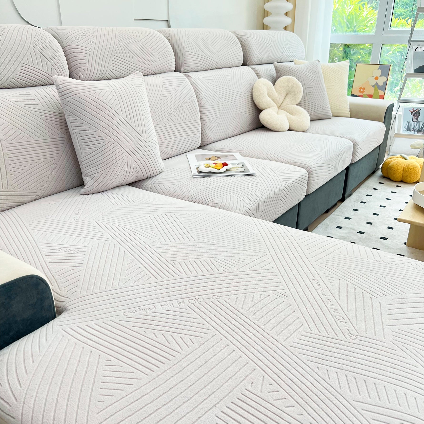 Stretch Couch Cushion Covers, Slipcovers Sofa Cushion Protector Covers, Elastic Furniture Protector for Pets, Kid