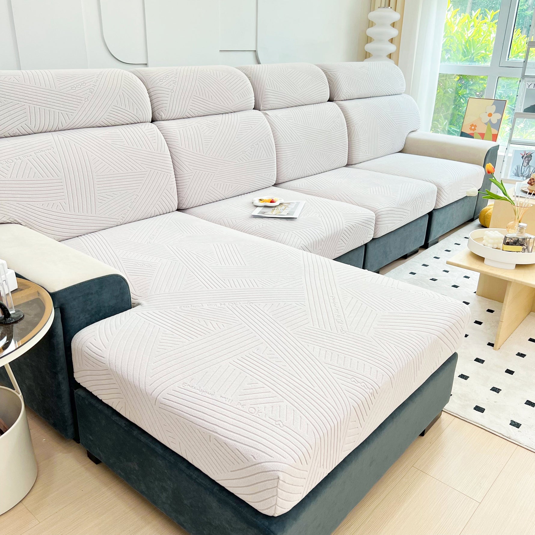 Stretch Couch Cushion Covers, Slipcovers Sofa Cushion Protector Covers, Elastic Furniture Protector for Pets, Kid