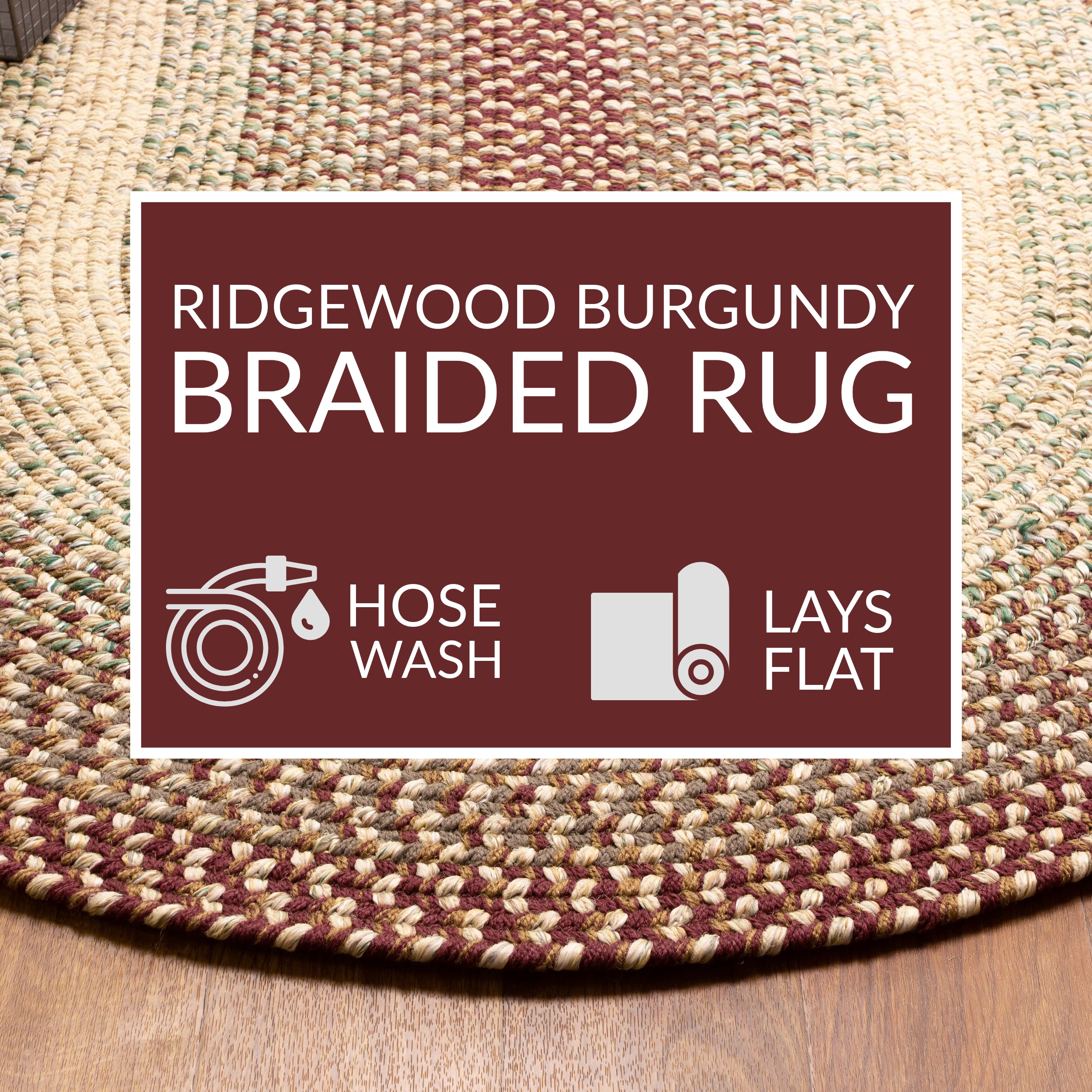 Ridgewood Braided Rug #color_burgundy