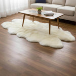 4x6 sheepskin rug ivory white natural fur rug #size_4' x 6'