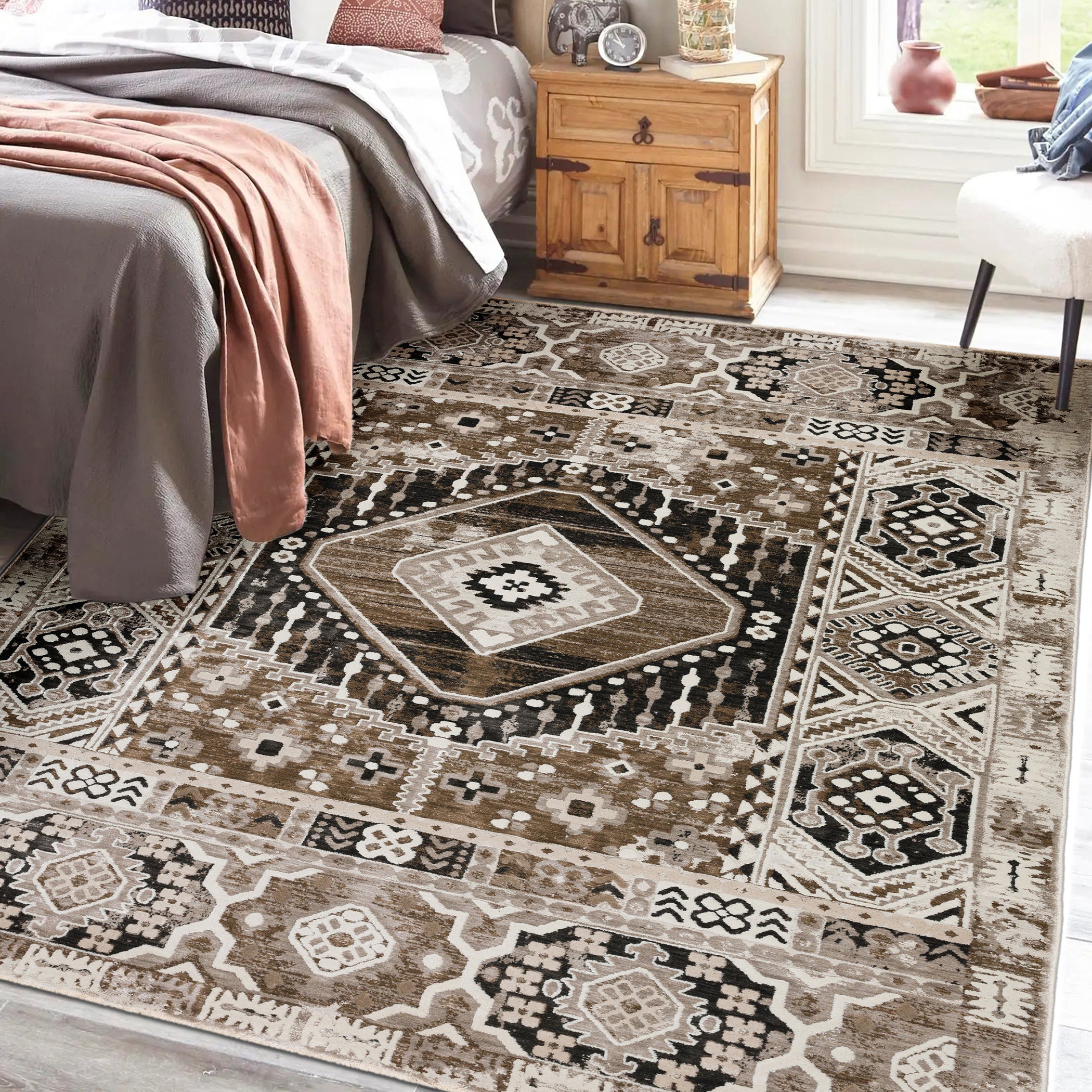 Transitional IZ5 Mocha Brown Rug 3'3" x 5'3" #shape_Rectangle