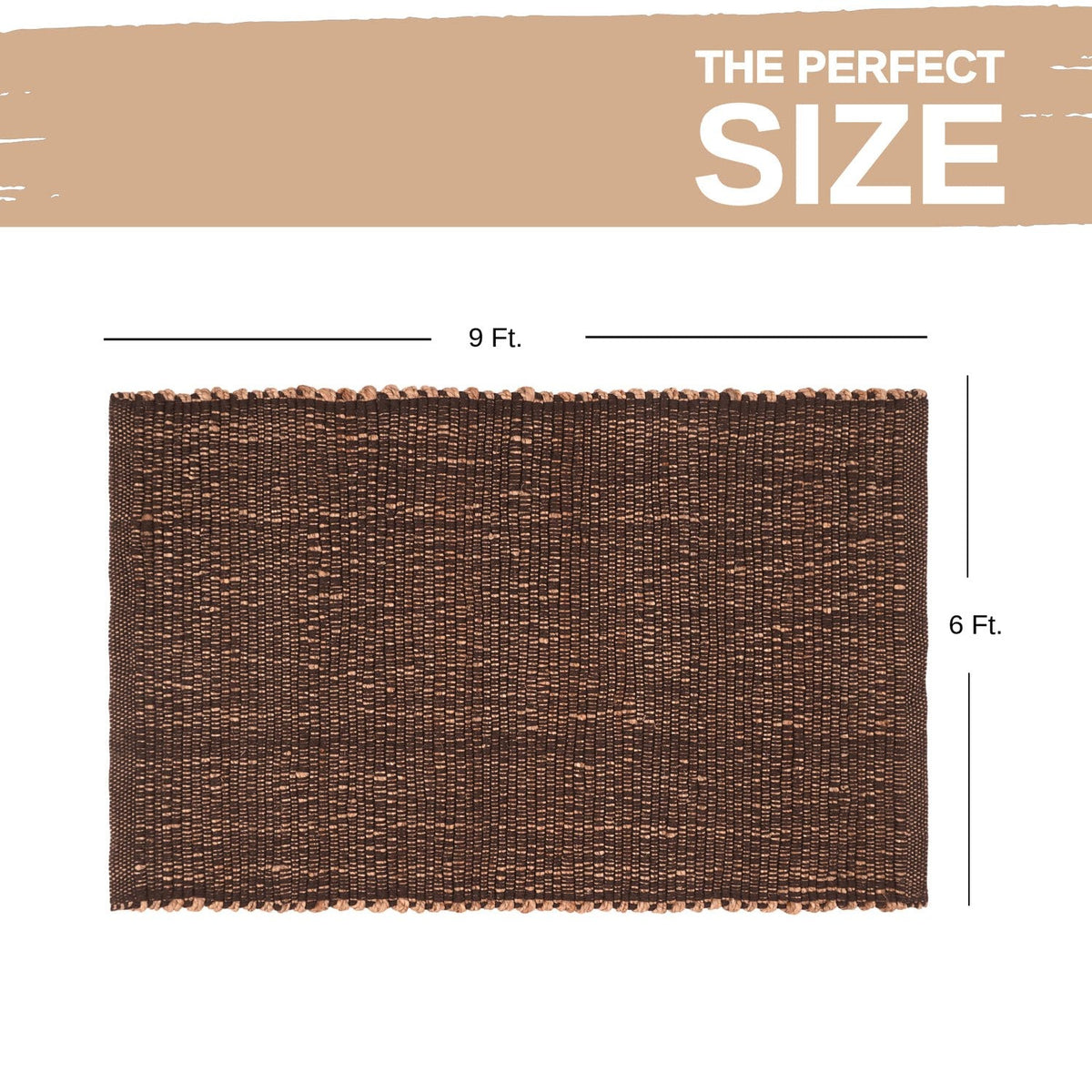 Brown Jute & Cotton Woven Rug - Terra JC01