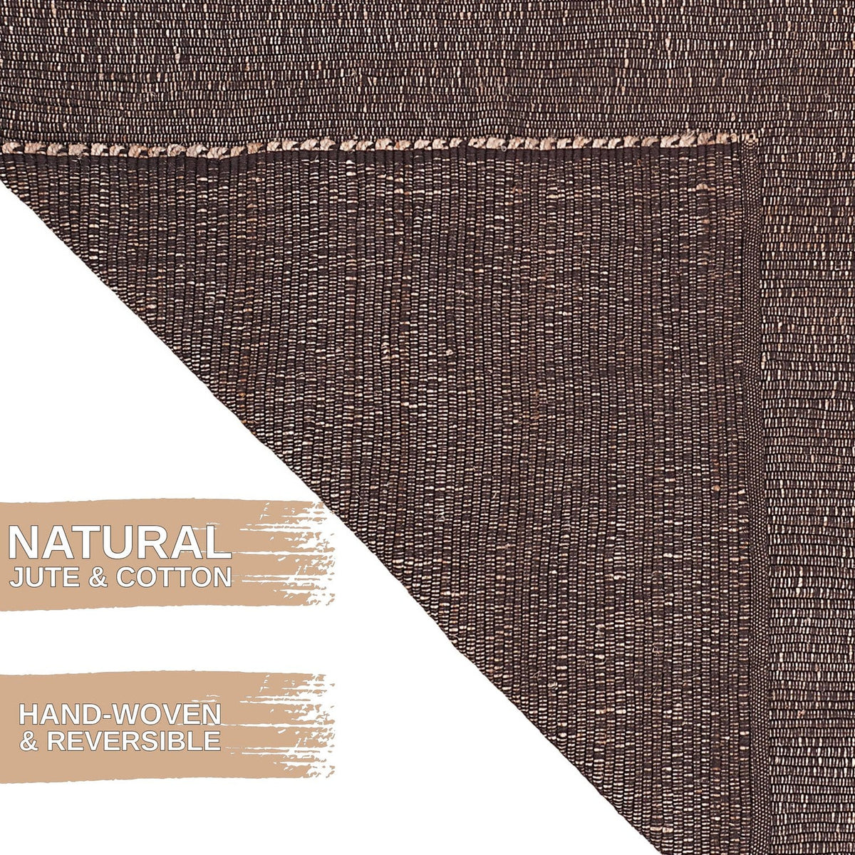 Brown Jute & Cotton Woven Rug - Terra JC01