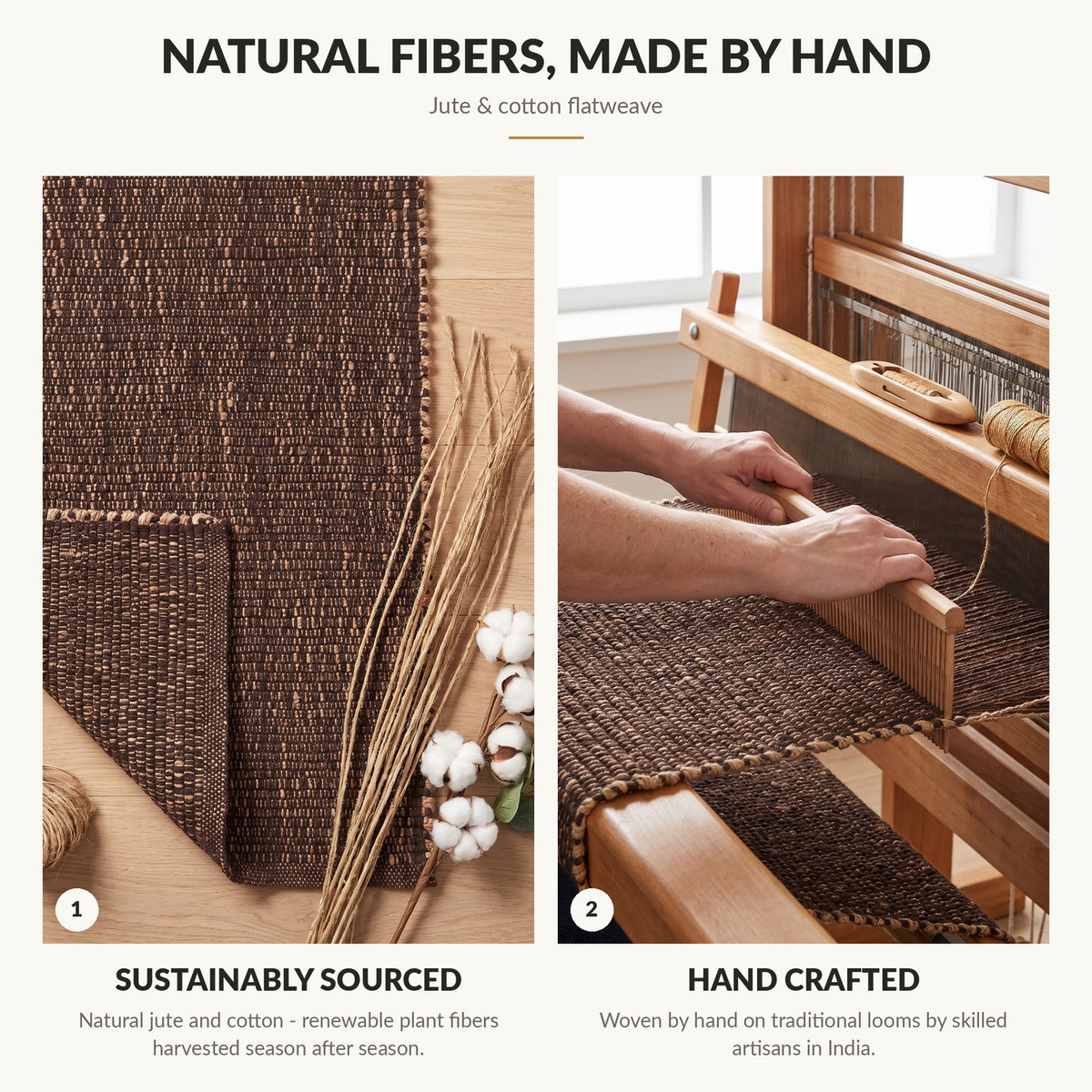 Natural fibers, made by hand