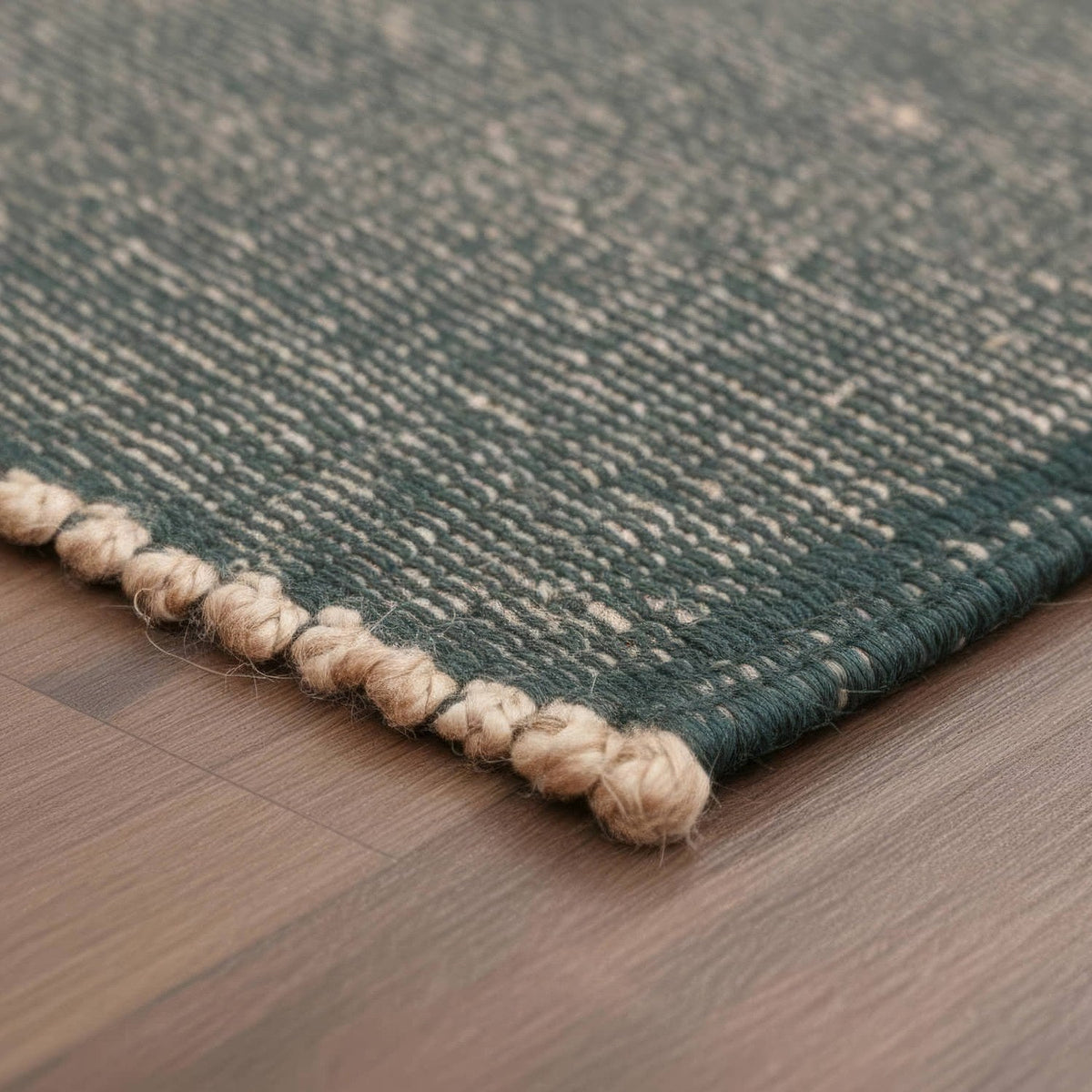 Green Jute & Cotton Woven Rug - Terra JC01