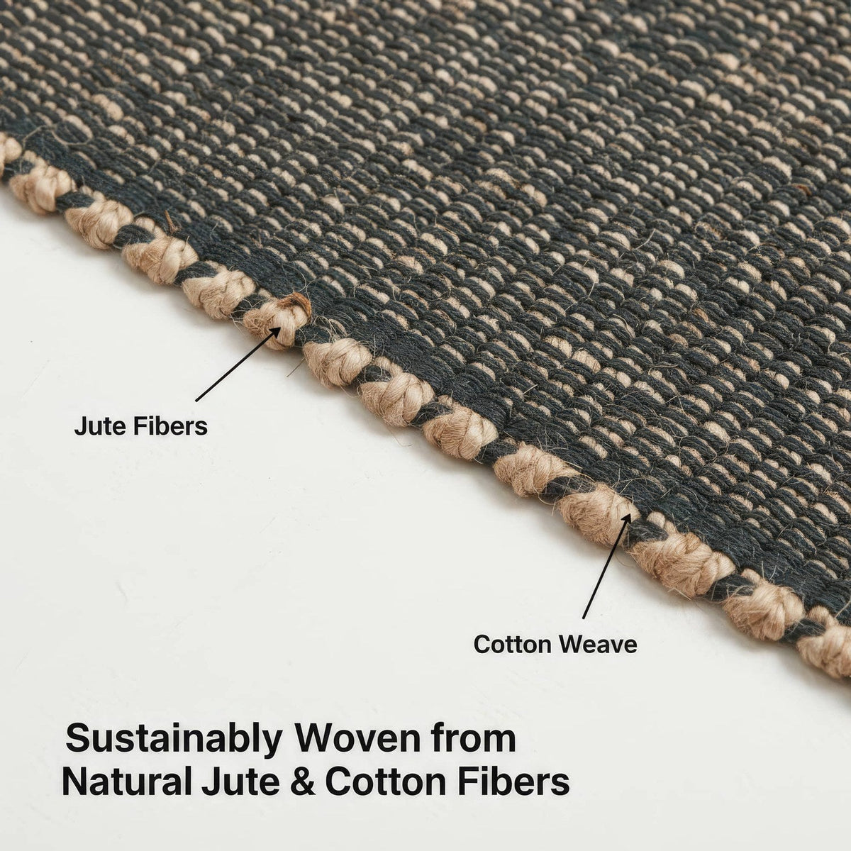 Green Jute & Cotton Woven Rug - Terra JC01