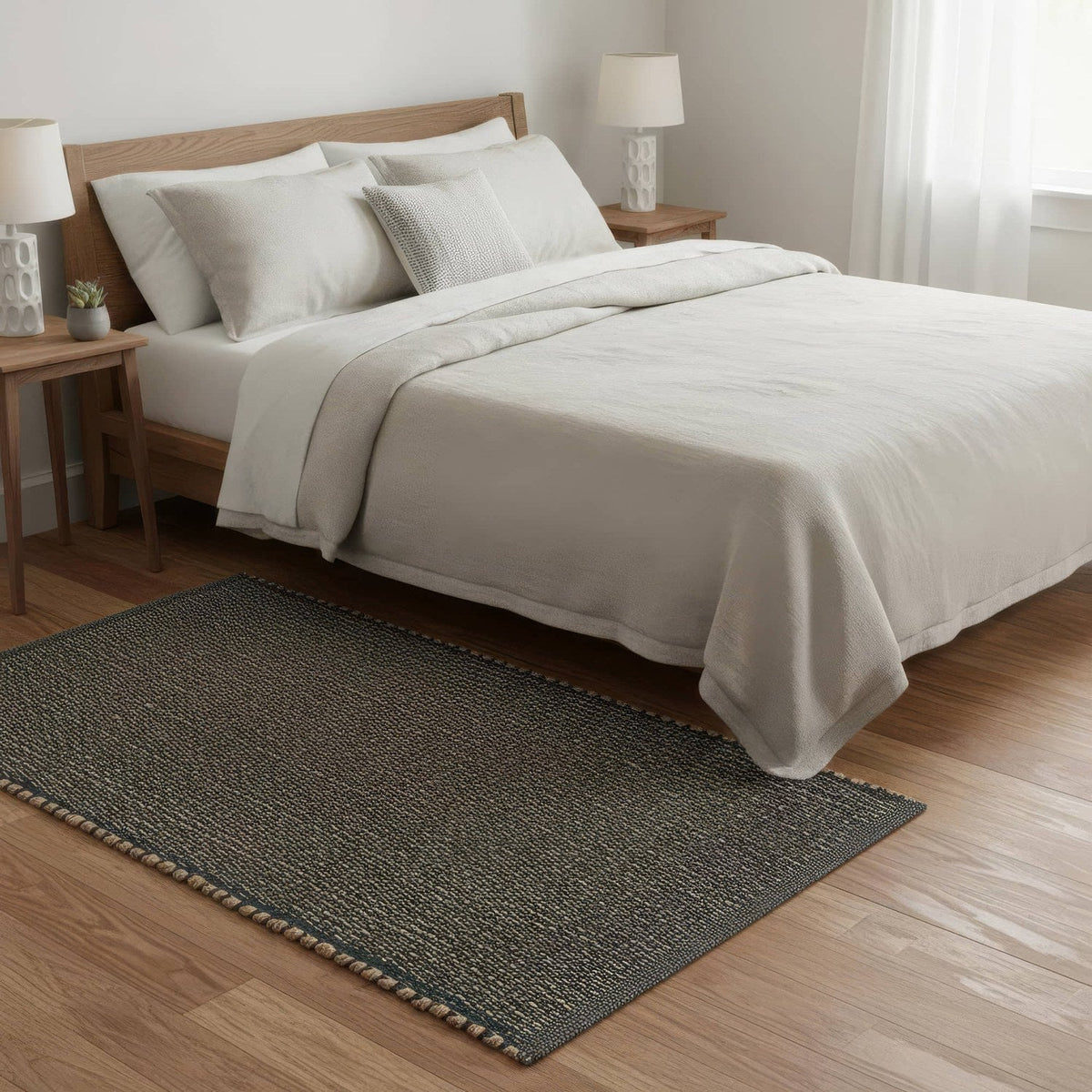 Green Jute & Cotton Woven Rug - Terra JC01