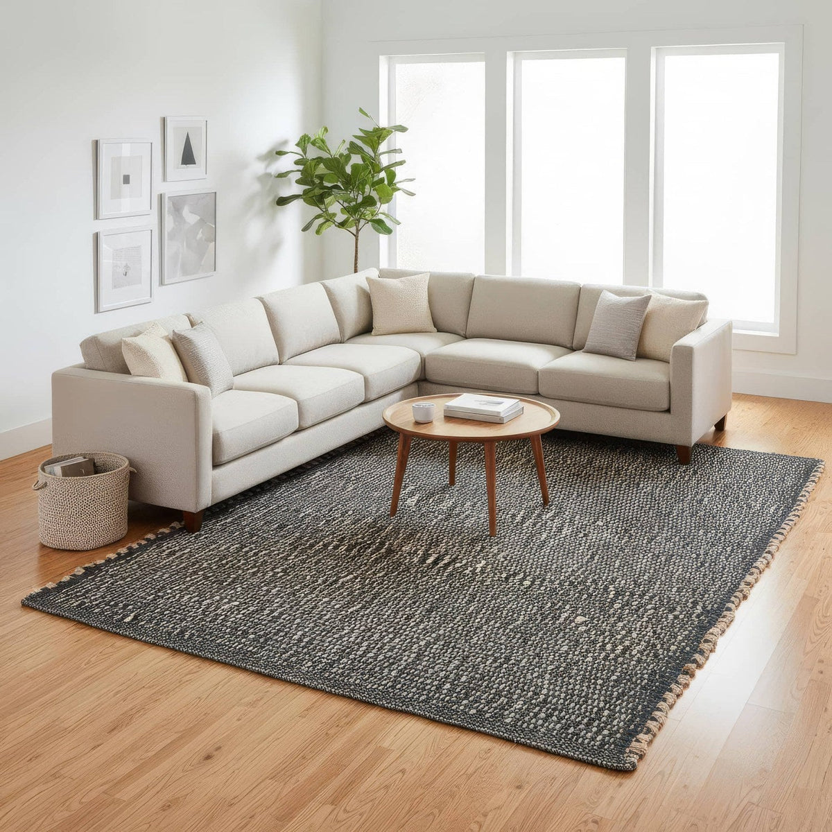 Green Jute & Cotton Woven Rug - Terra JC01