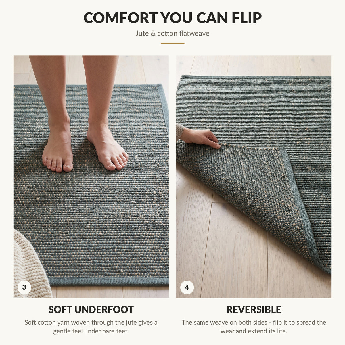 Comfort you can flip - soft underfoot and reversible