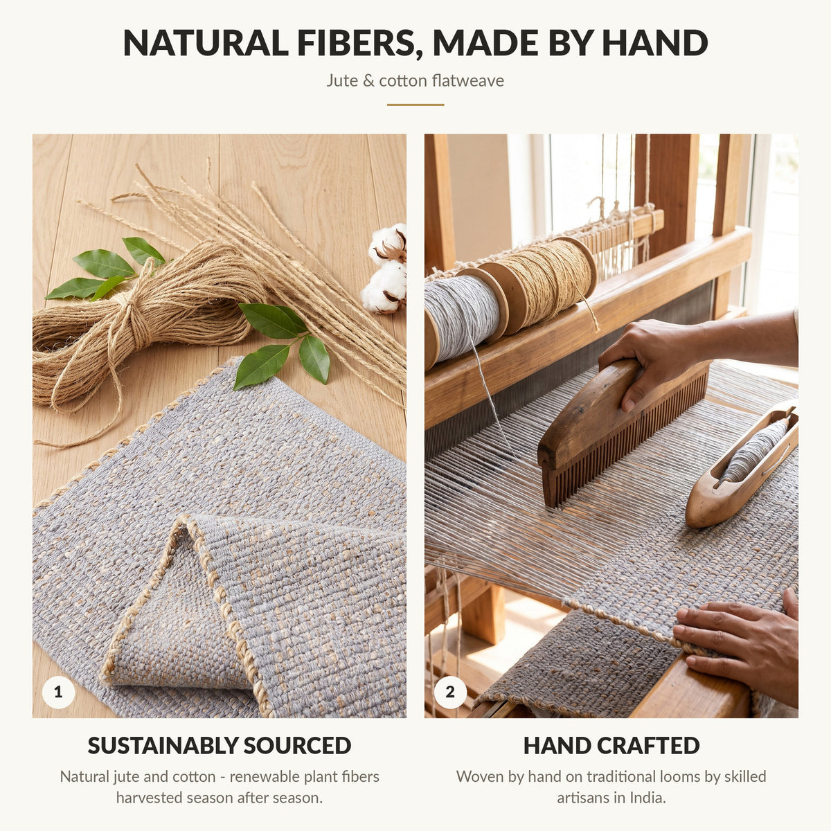 Natural fibers, made by hand