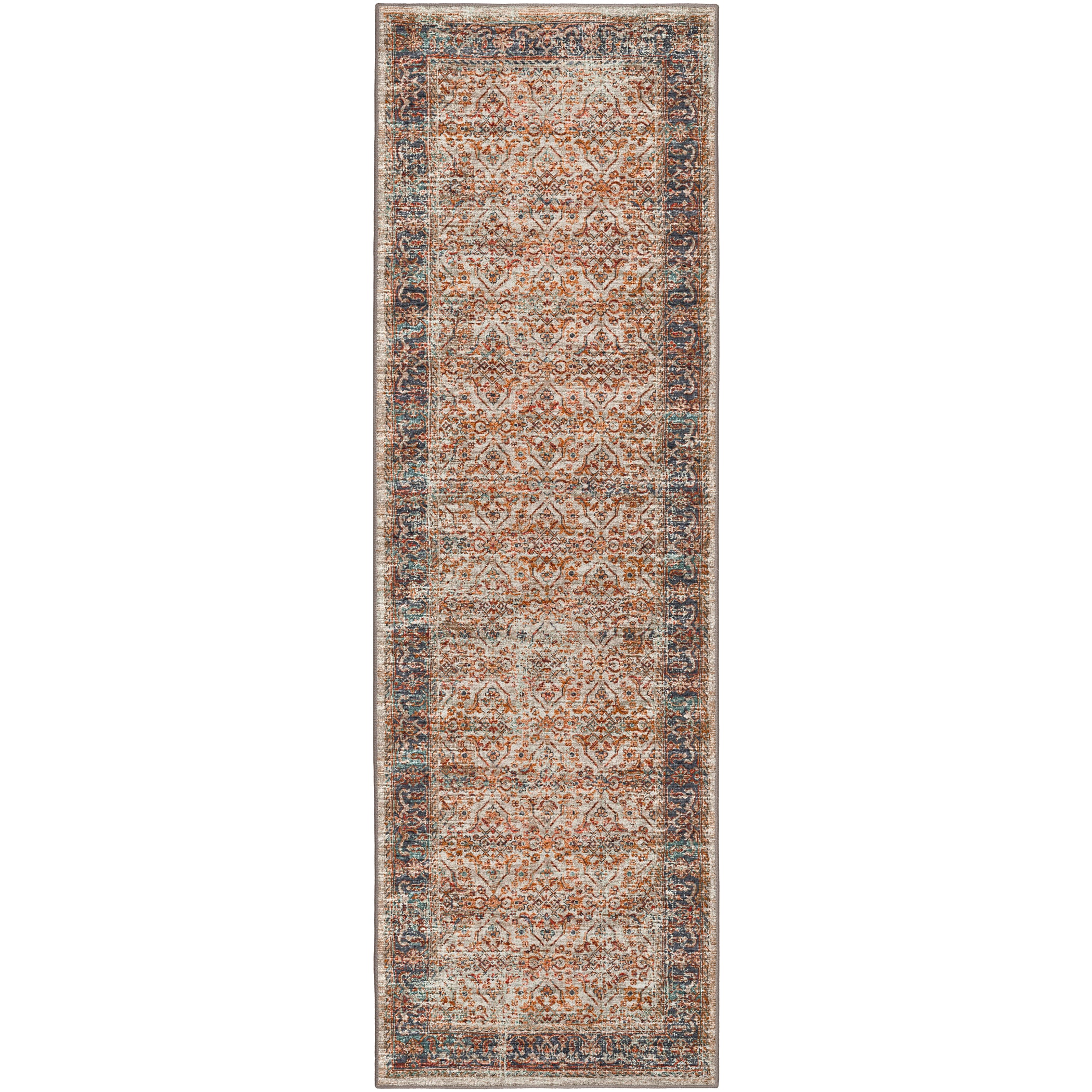 Indoor/Outdoor Traditional JC10 Linen Red Rug 2'6" x 10' #shape_Runner