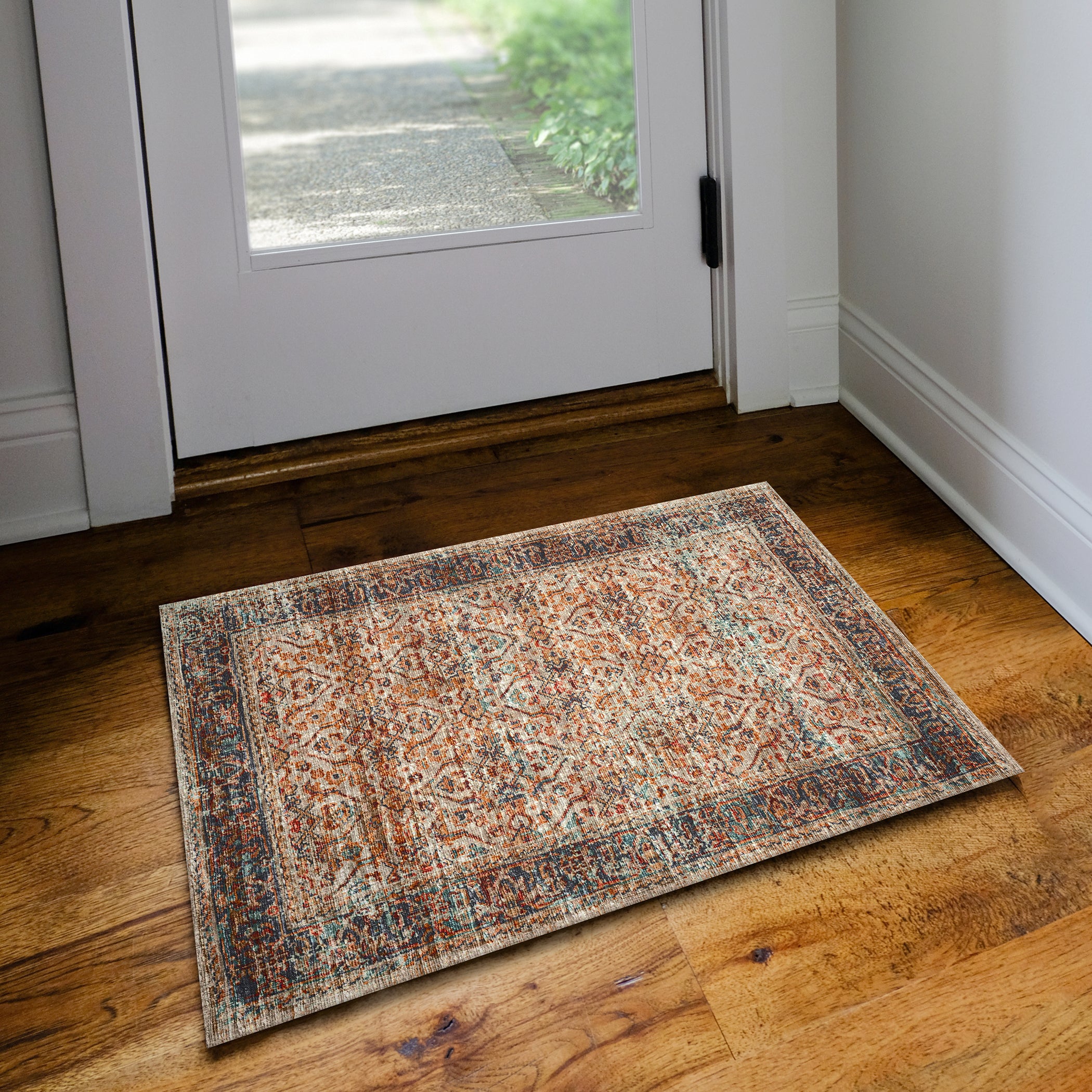 Indoor/Outdoor Traditional JC10 Linen Red Rug 2' x 3' #shape_Rectangle