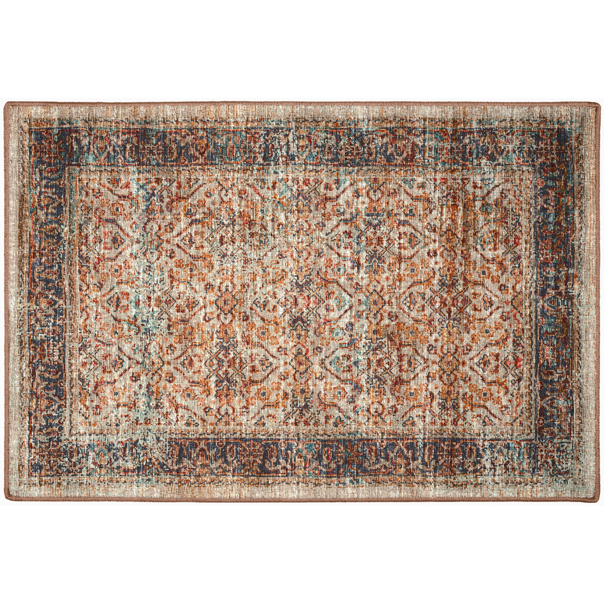 Indoor/Outdoor Traditional JC10 Linen Red Rug 2' x 3' #shape_Rectangle