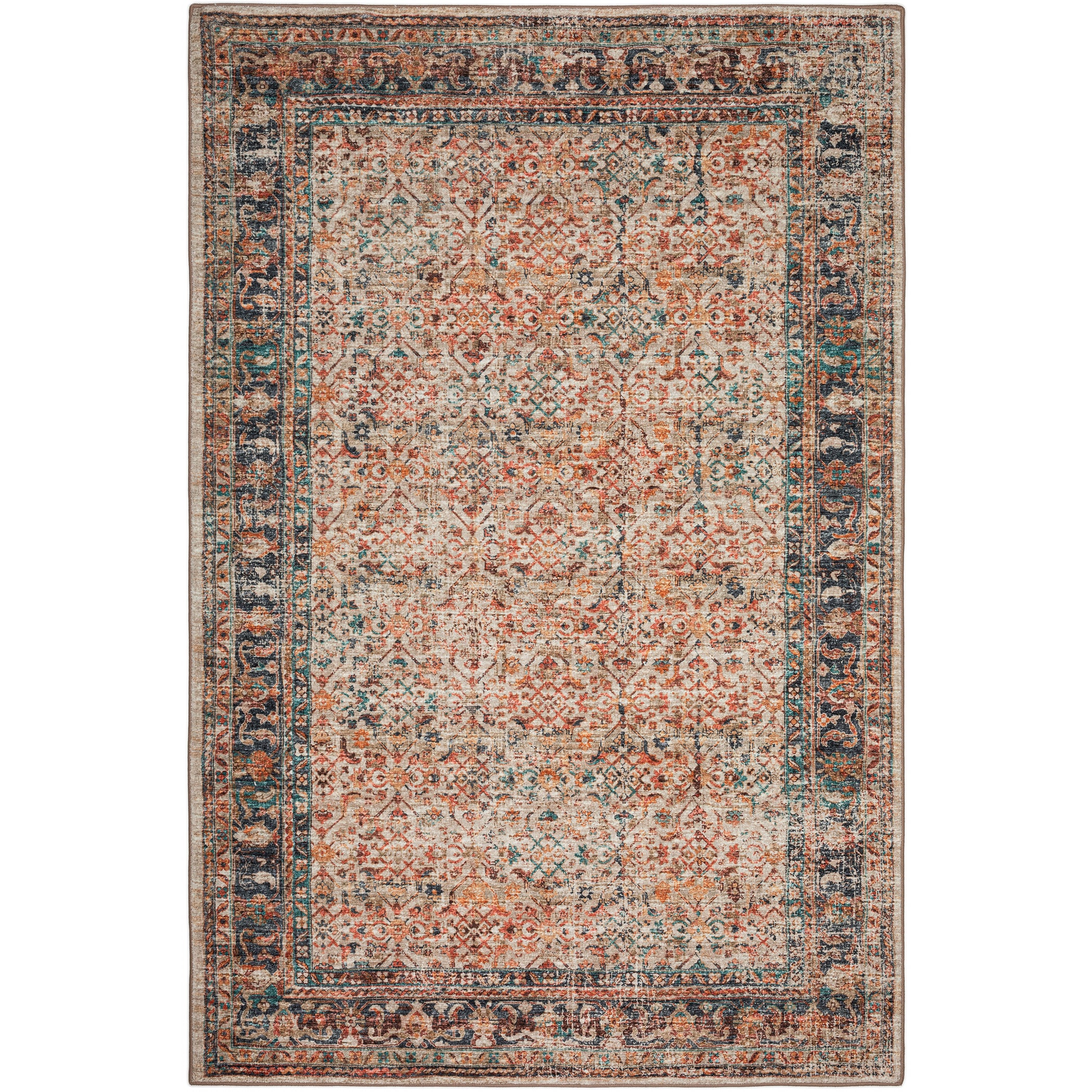 Indoor/Outdoor Traditional JC10 Linen Red Rug 3' x 5' #shape_Rectangle