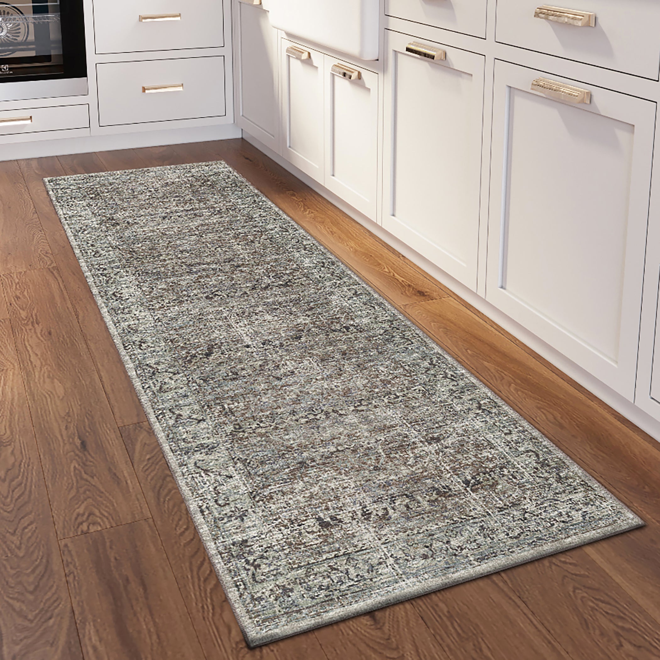 Indoor/Outdoor Traditional JC10 Mushroom Multi Rug 2'6" x 10' #shape_Runner