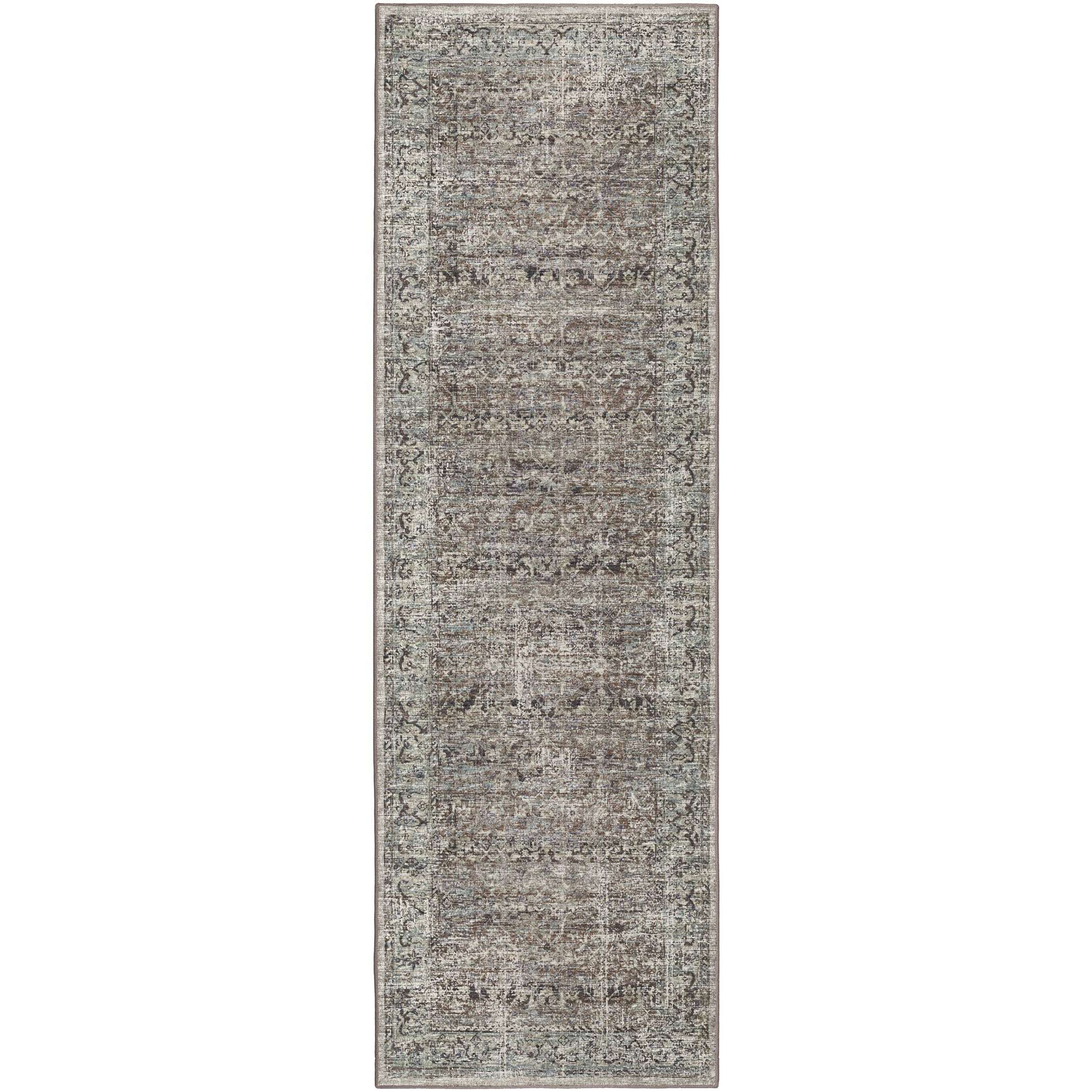 Indoor/Outdoor Traditional JC10 Mushroom Multi Rug 2'6" x 10' #shape_Runner