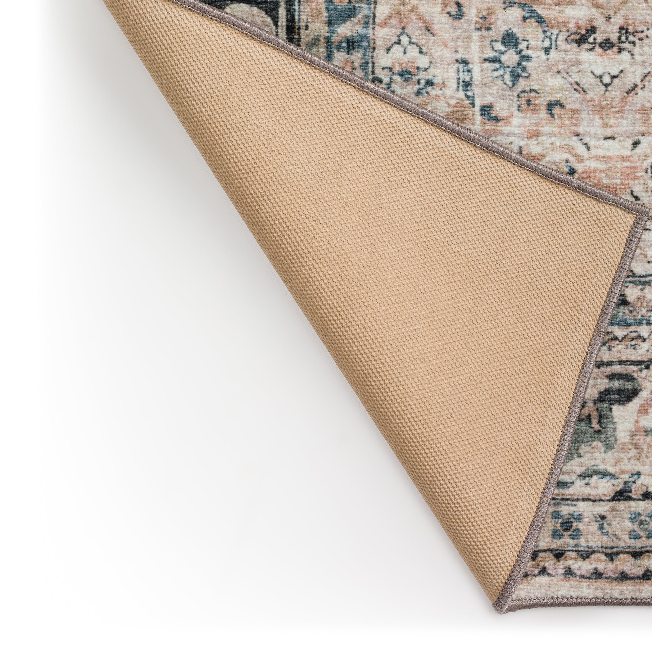 Indoor/Outdoor Traditional JC10 Taupe Blue Rug 2' x 3' #shape_Rectangle