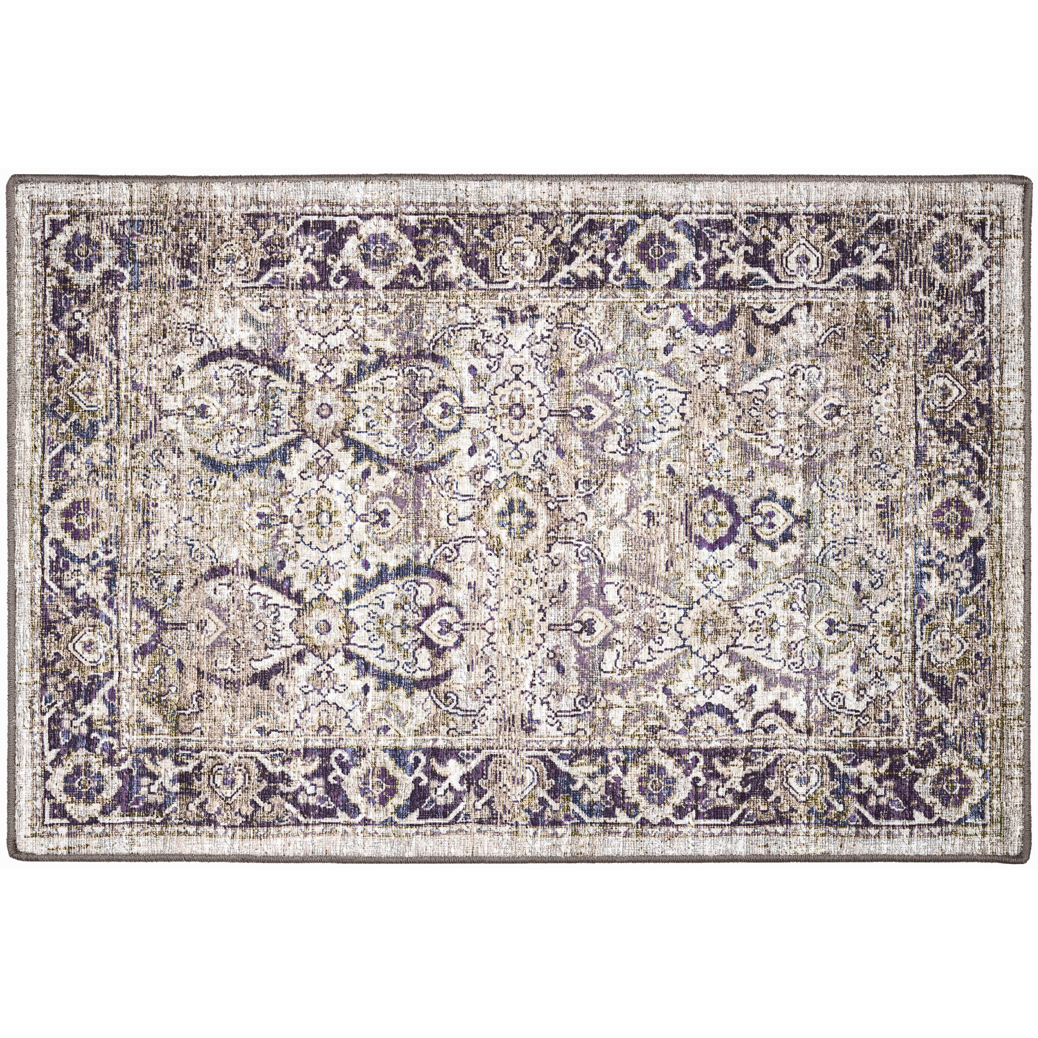 Indoor/Outdoor Traditional JC1 Oyster Purple Rug 2' x 3' #shape_Rectangle