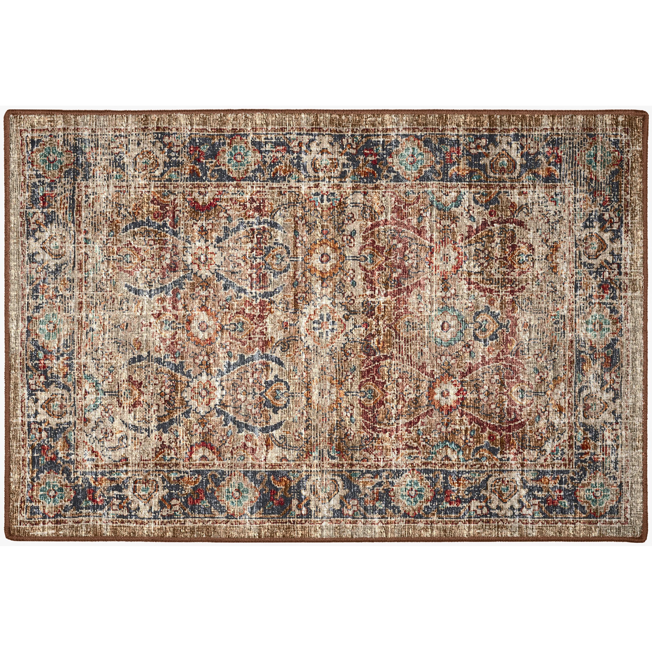 Indoor/Outdoor Traditional JC1 Taupe Multi Rug 2' x 3' #shape_Rectangle