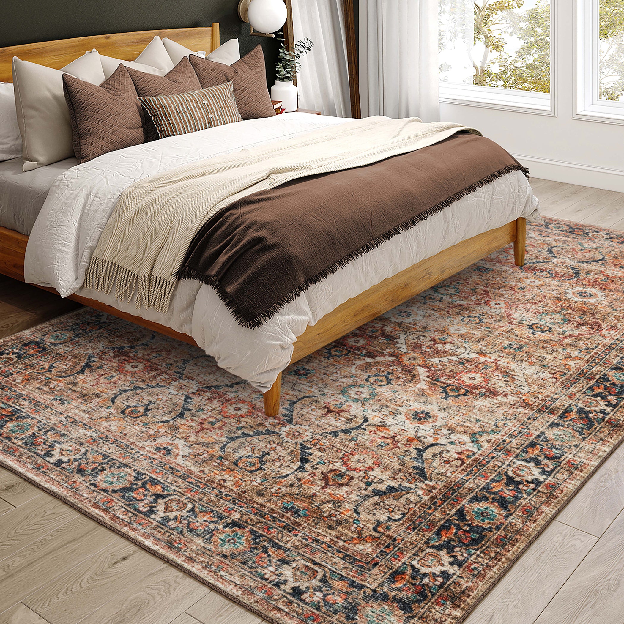Indoor/Outdoor Traditional JC1 Taupe Multi Rug 3' x 5' #shape_Rectangle