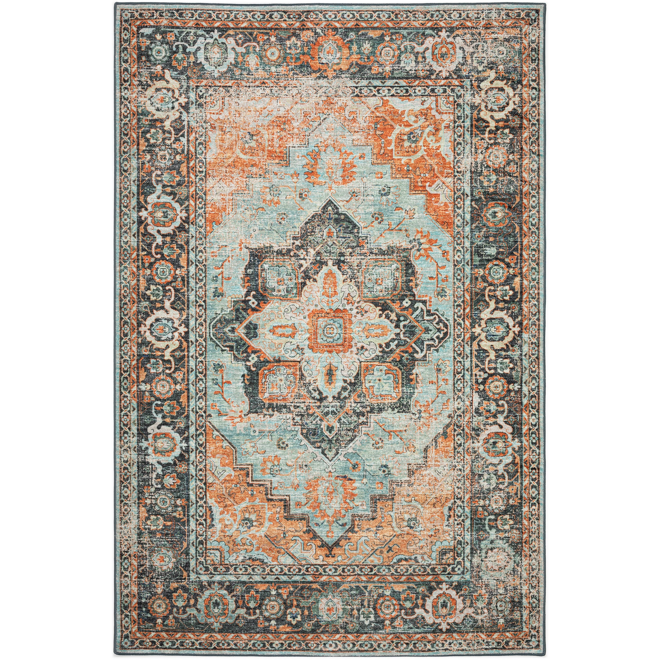 Indoor/Outdoor Traditional JC2 Mist Orange Rug 3' x 5' #shape_Rectangle