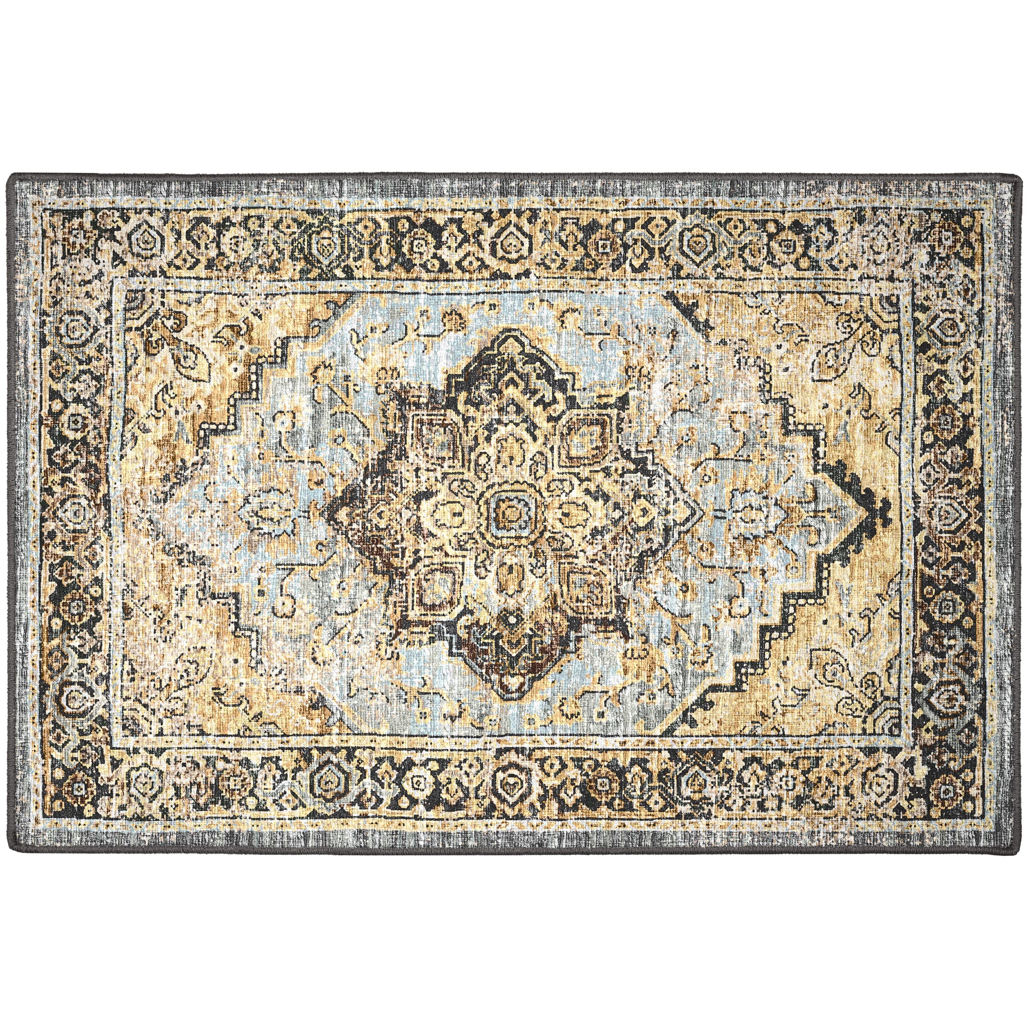 Indoor/Outdoor Traditional JC2 Pewter Gray Rug 2' x 3' #shape_Rectangle