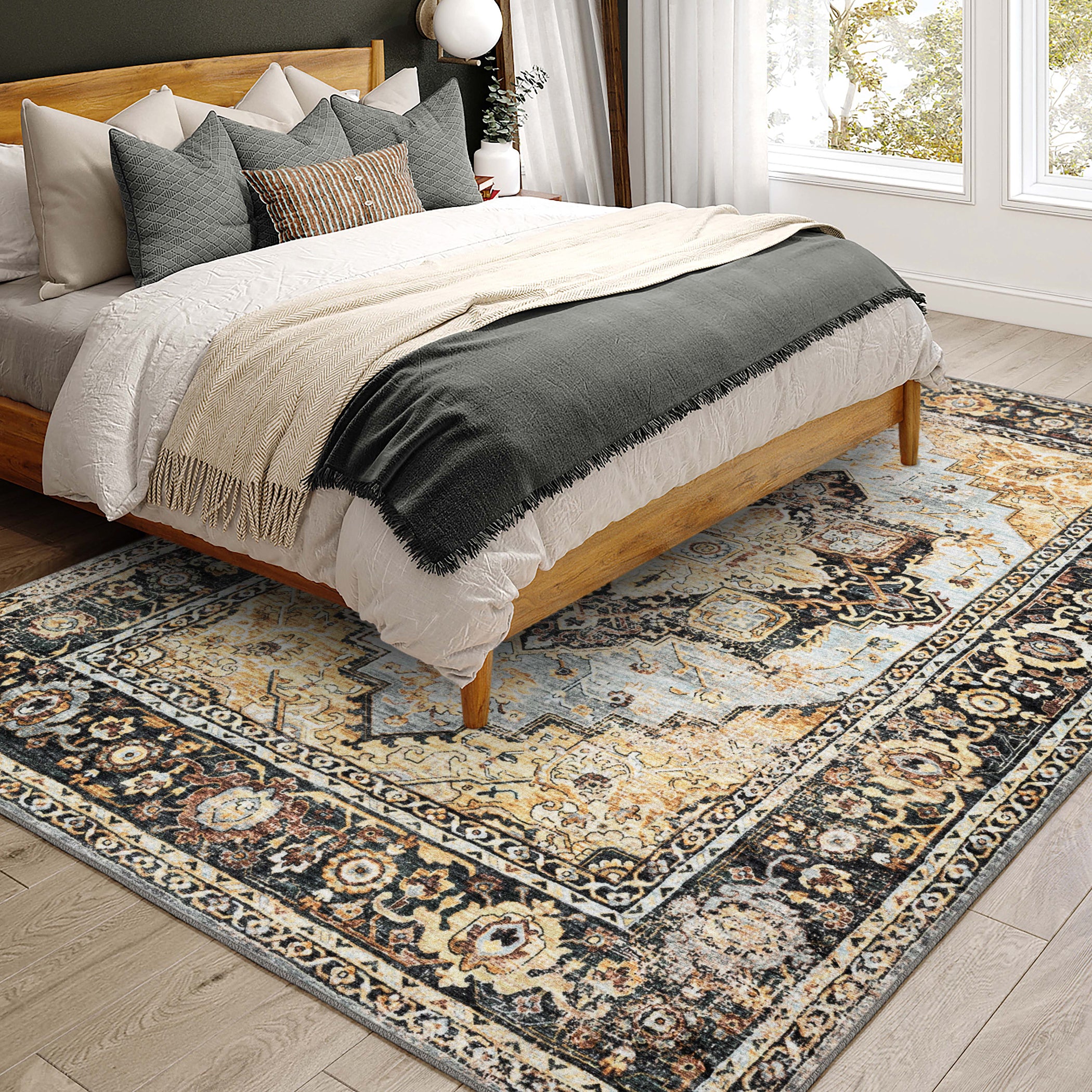 Indoor/Outdoor Traditional JC2 Pewter Gray Rug 3' x 5' #shape_Rectangle