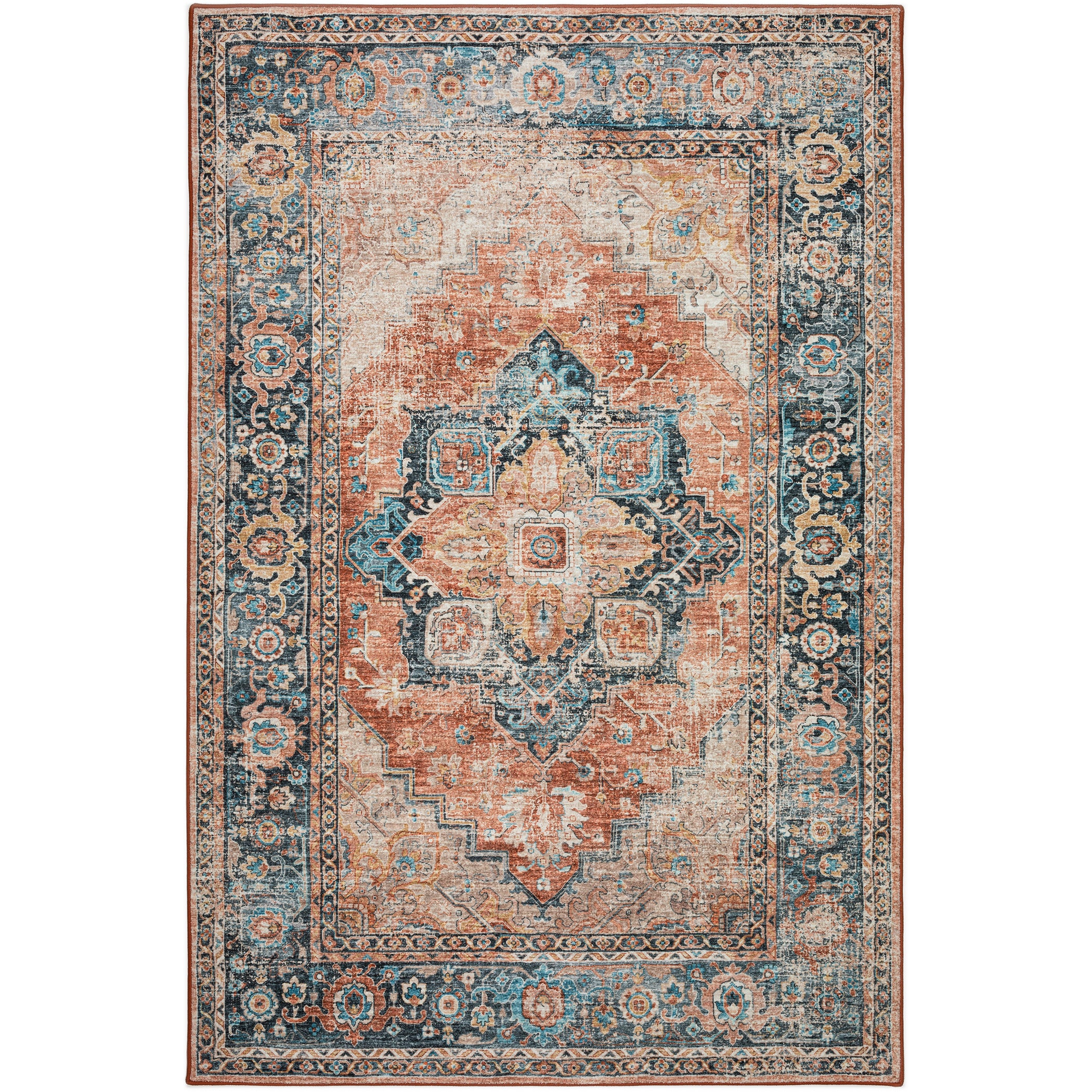 Indoor/Outdoor Traditional JC2 Spice Red Rug 3' x 5' #shape_Rectangle