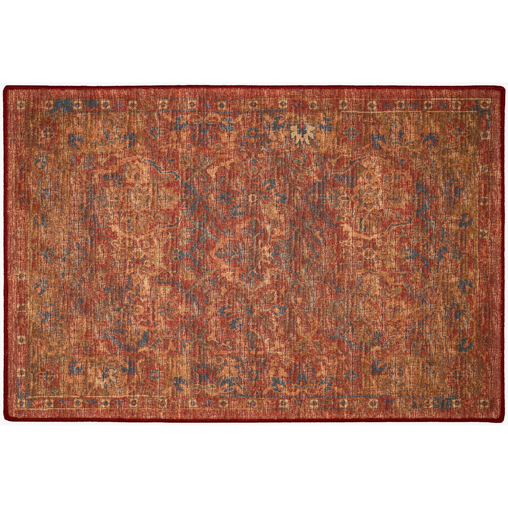 Indoor/Outdoor Traditional JC3 Nutmeg Red Rug 2' x 3' #shape_Rectangle