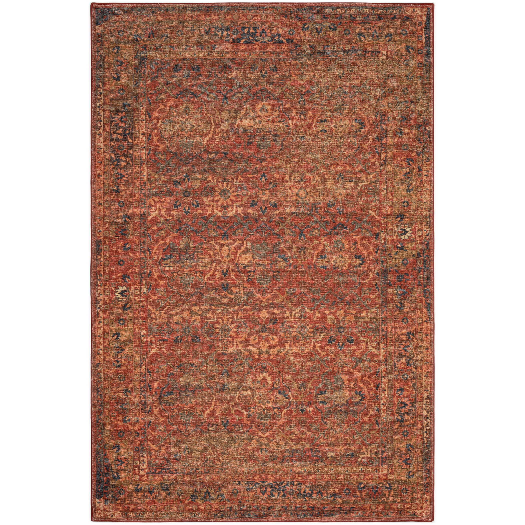 Indoor/Outdoor Traditional JC3 Nutmeg Red Rug 3' x 5' #shape_Rectangle