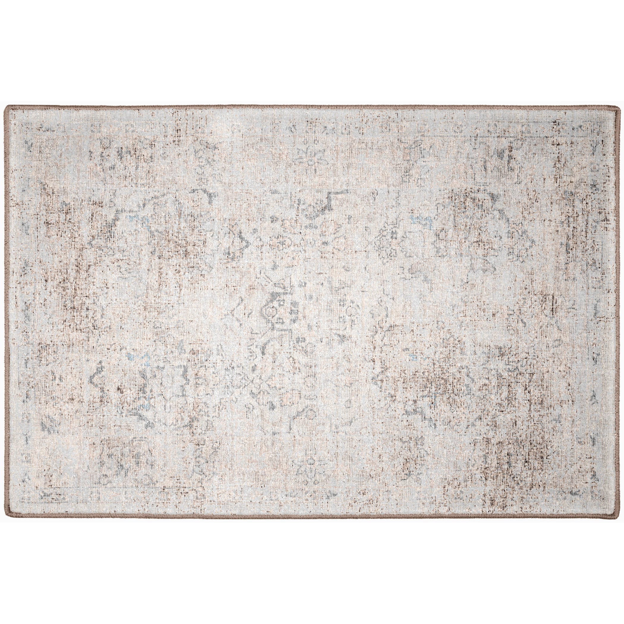 Indoor/Outdoor Traditional JC3 Pearl Ivory Rug 2' x 3' #shape_Rectangle