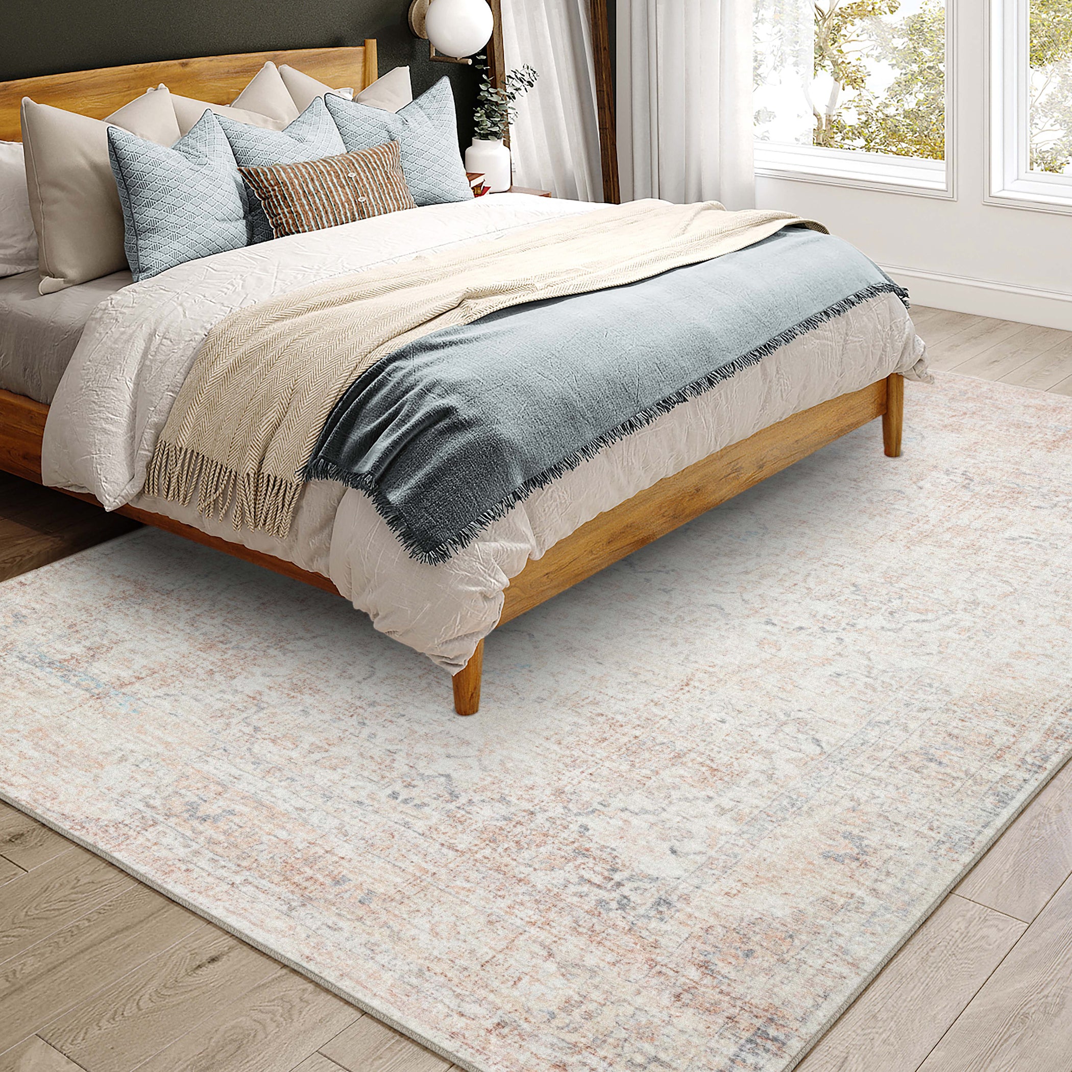 Indoor/Outdoor Traditional JC3 Pearl Ivory Rug 3' x 5' #shape_Rectangle