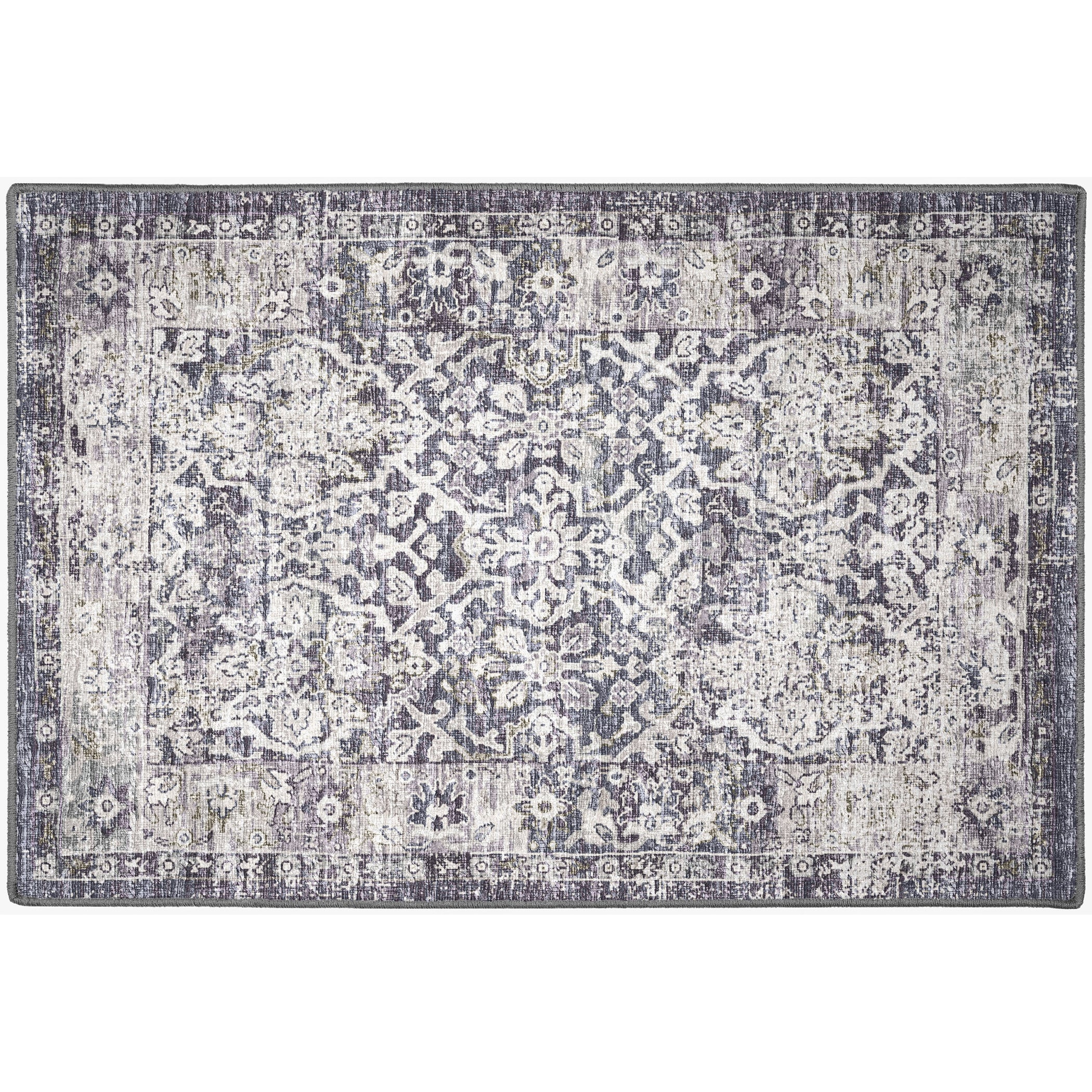 Indoor/Outdoor Traditional JC3 Violet Purple Rug 2' x 3' #shape_Rectangle