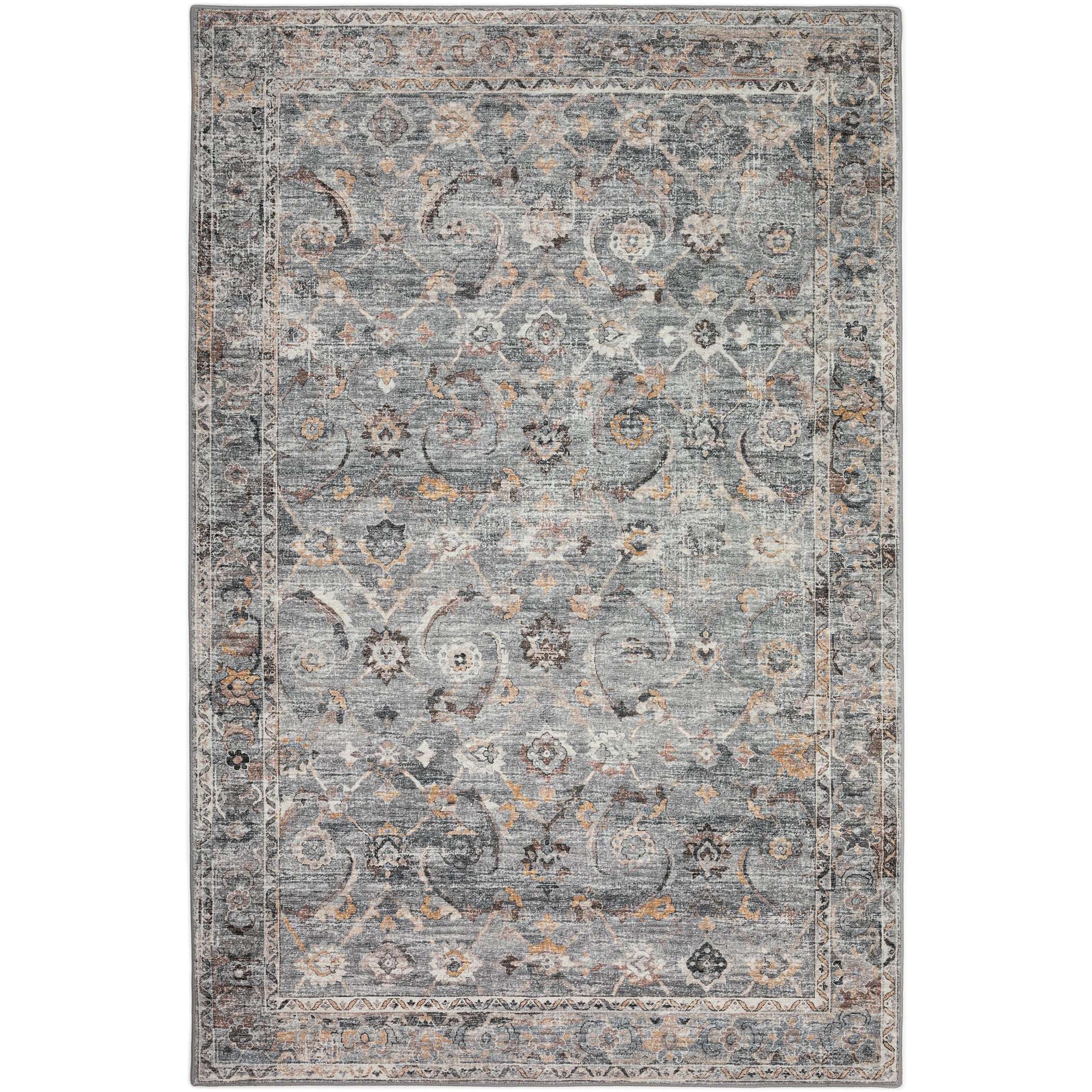 Indoor/Outdoor Traditional JC4 Silver Gray Rug 3' x 5' #shape_Rectangle