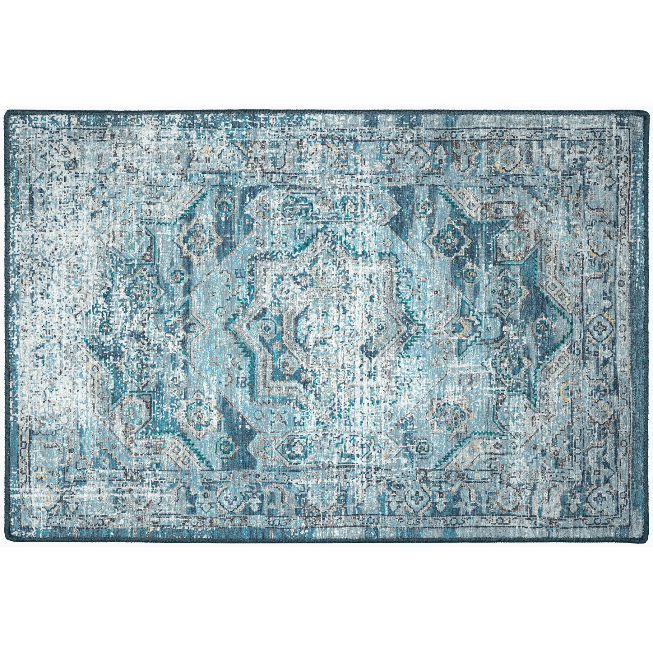 Indoor/Outdoor Traditional JC5 Denim Blue Rug 2' x 3' #shape_Rectangle