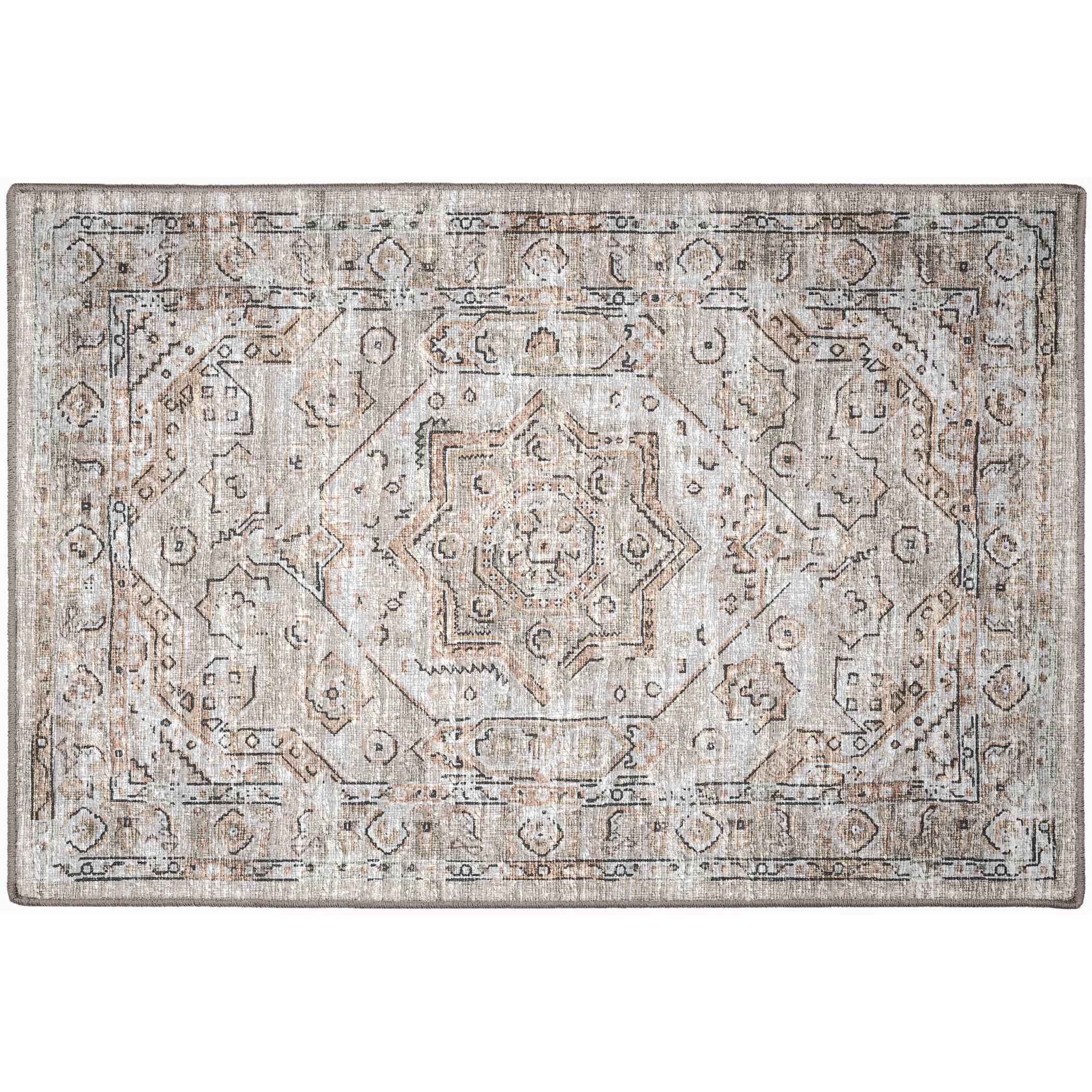 Indoor/Outdoor Traditional JC5 Tin Gray Rug 2' x 3' #shape_Rectangle