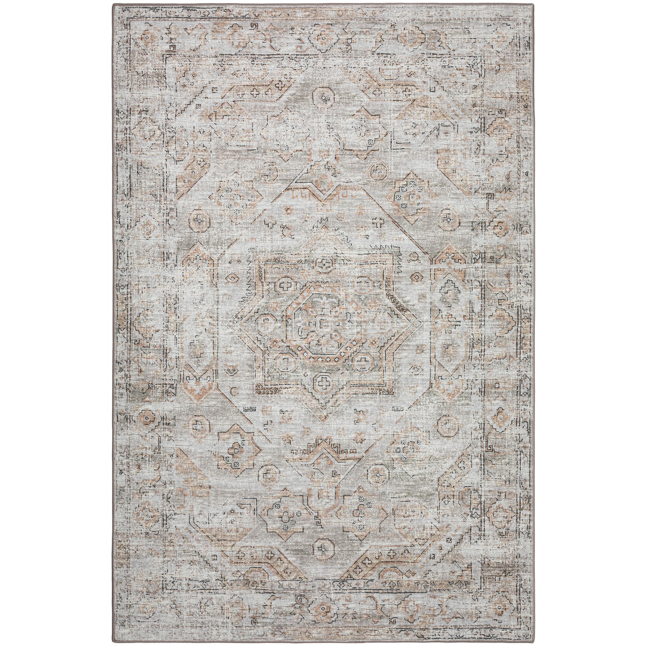 Indoor/Outdoor Traditional JC5 Tin Gray Rug 3' x 5' #shape_Rectangle