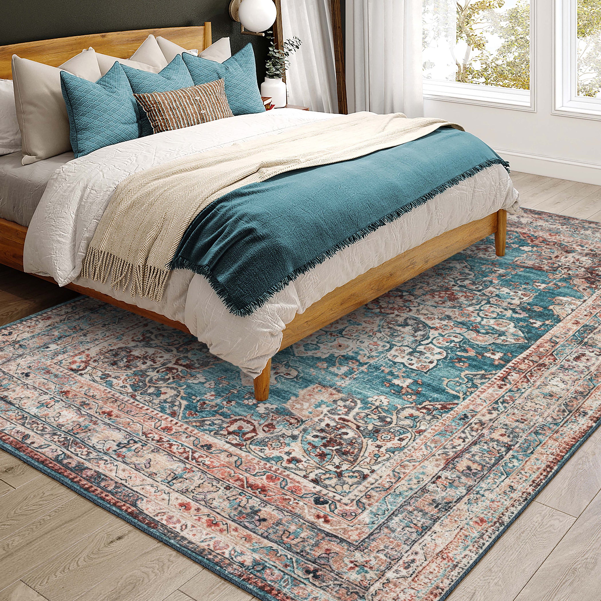 Indoor/Outdoor Traditional JC6 Riviera Blue Rug 3' x 5' #shape_Rectangle