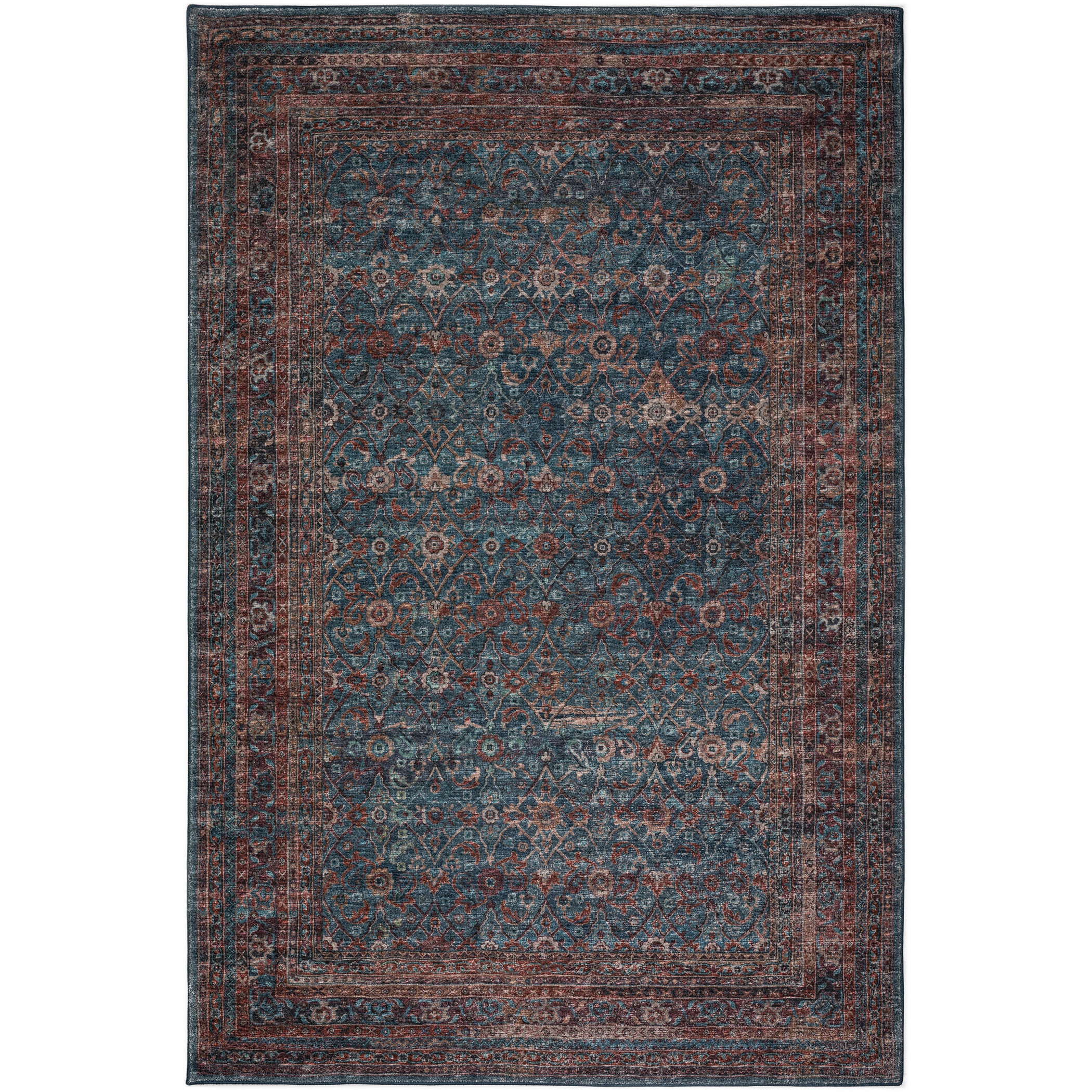 Indoor/Outdoor Traditional JC7 Navy Blue Rug 3' x 5' #shape_Rectangle