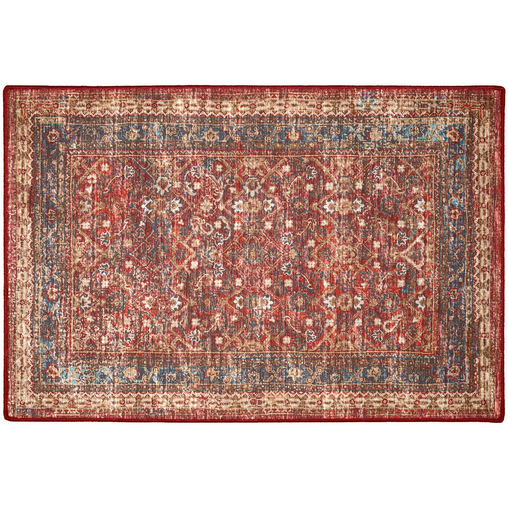 Indoor/Outdoor Traditional JC7 Scarlett Red Rug 2' x 3' #shape_Rectangle