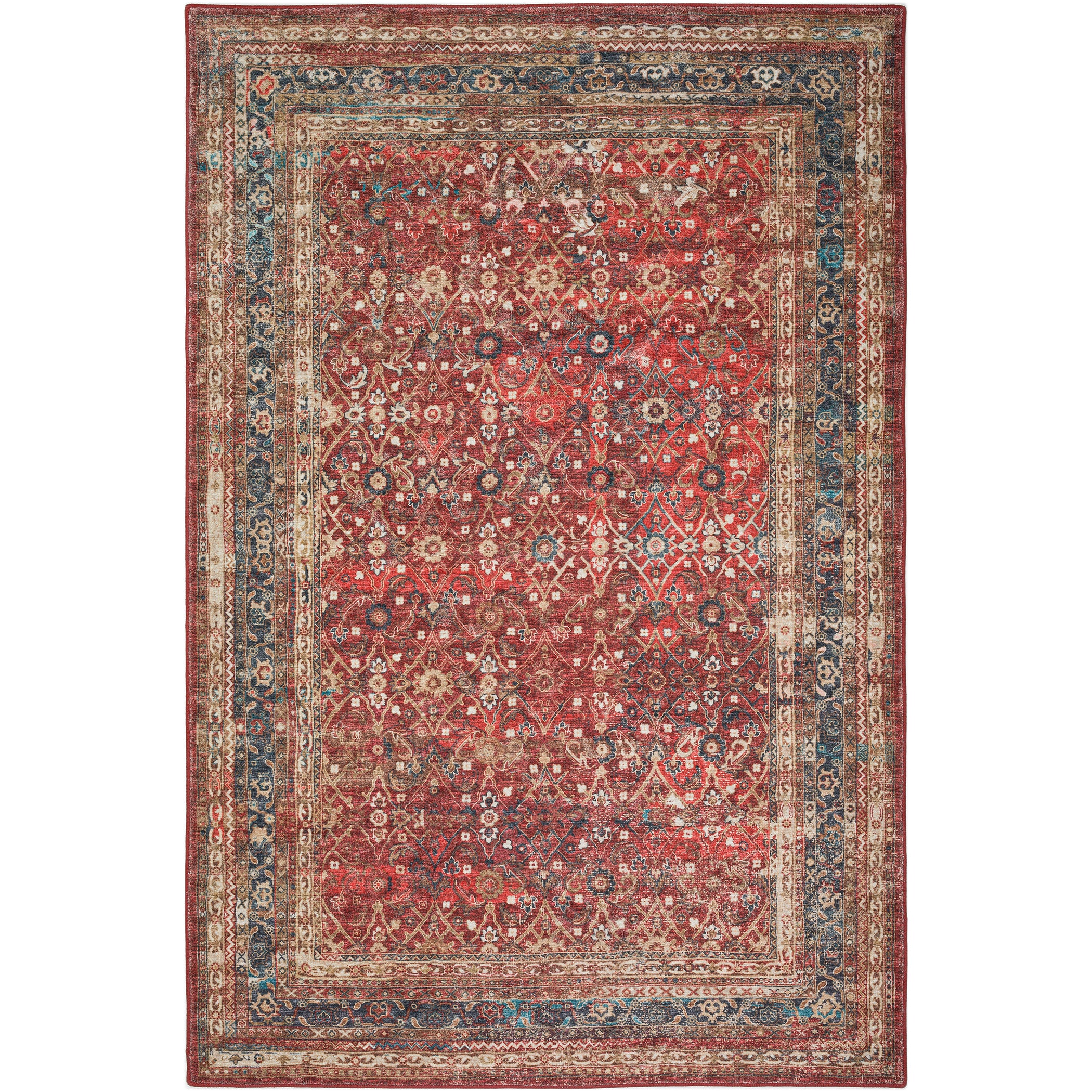 Indoor/Outdoor Traditional JC7 Scarlett Red Rug 3' x 5' #shape_Rectangle