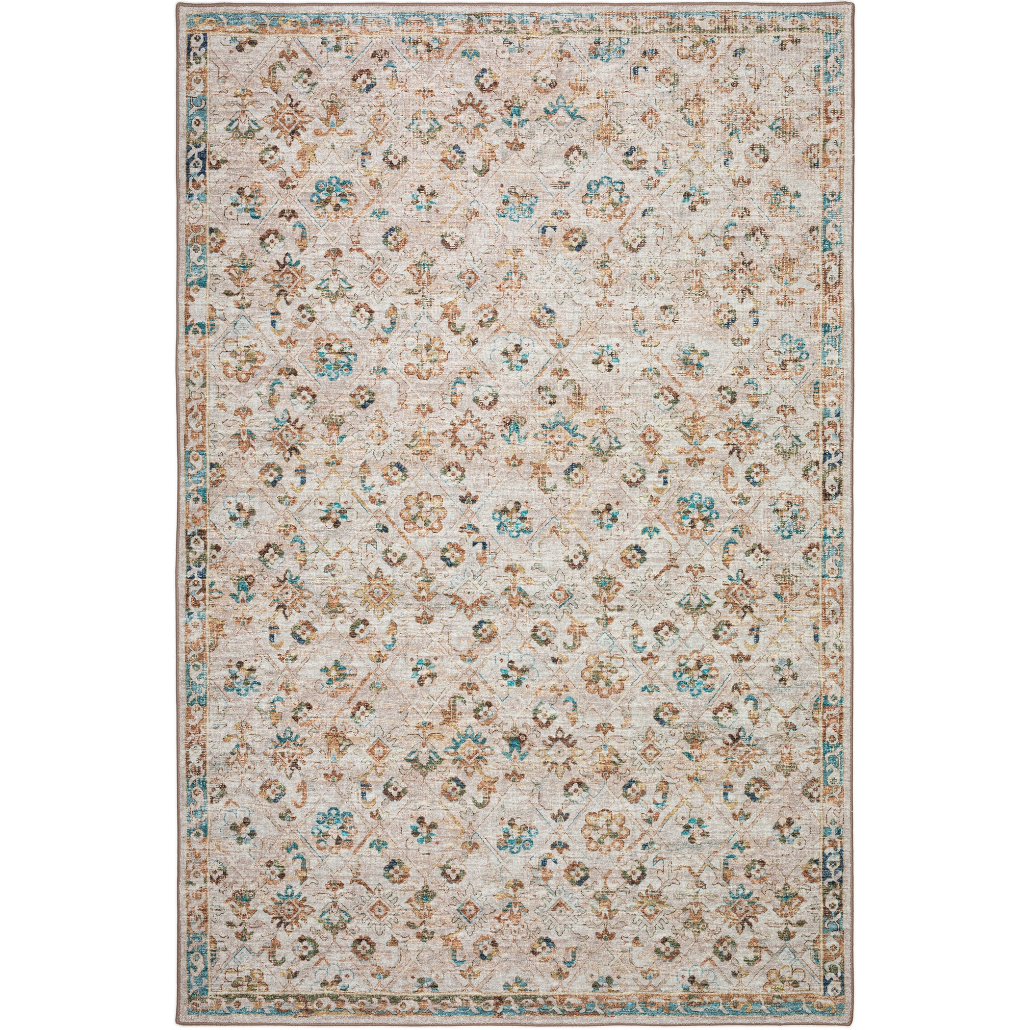 Indoor/Outdoor Traditional JC8 Parchment Multi Rug 3' x 5' #shape_Rectangle
