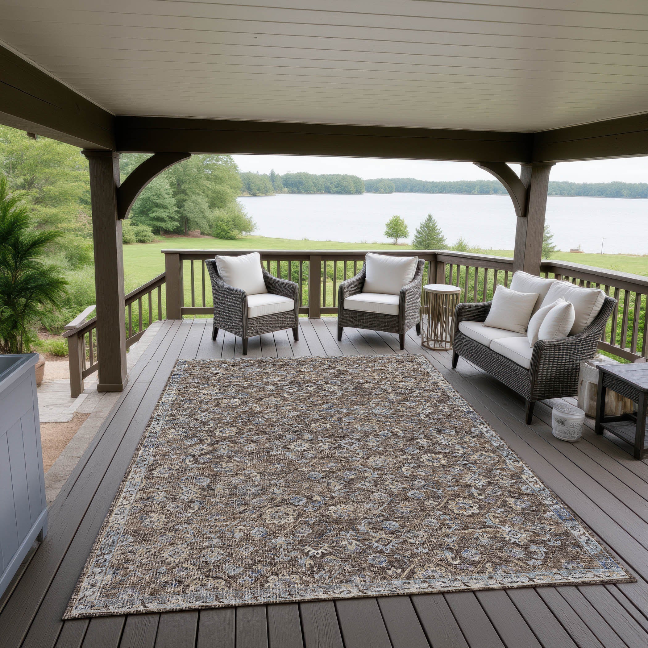 Indoor/Outdoor Traditional JC8 Sable Brown Rug 3' x 5' #shape_Rectangle