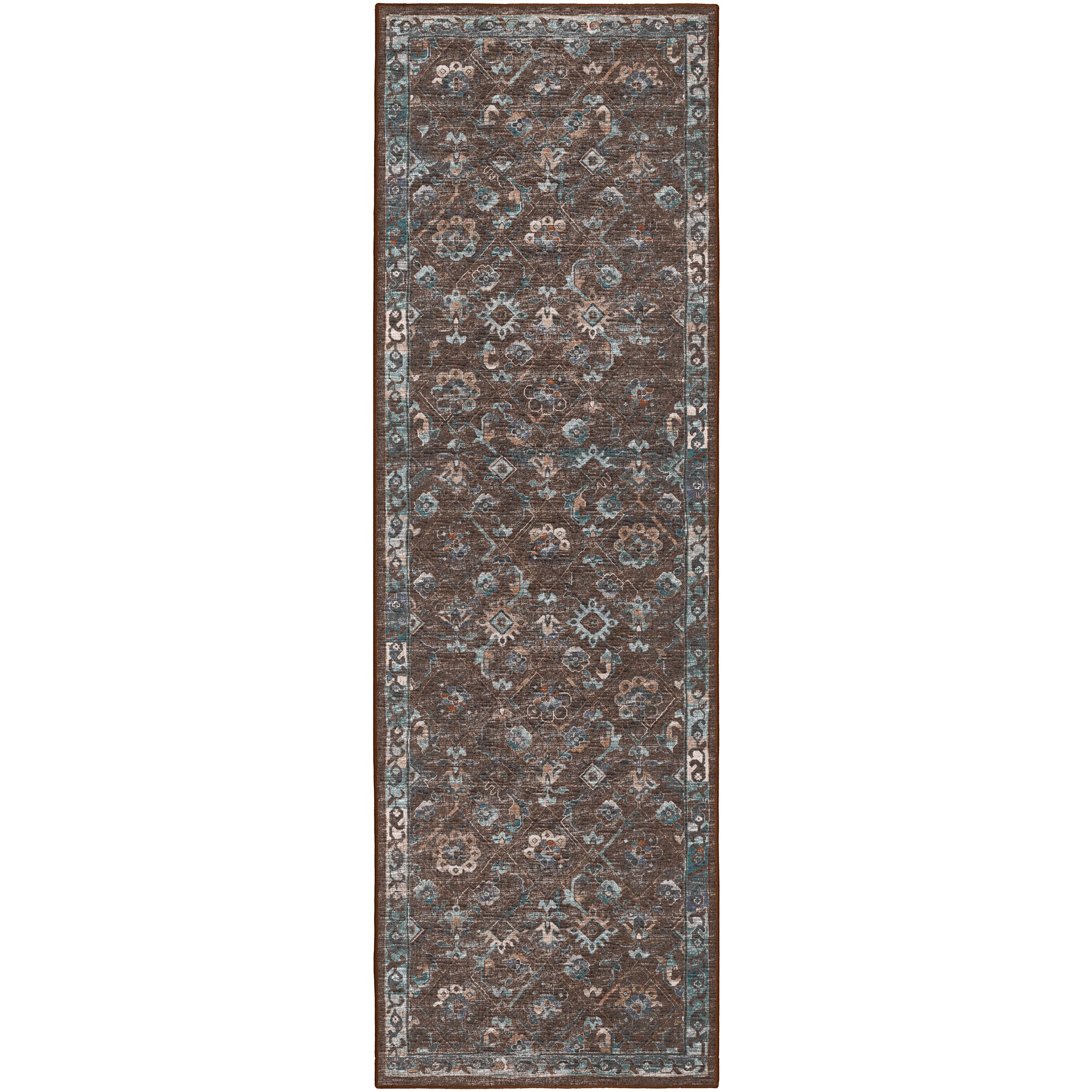 Indoor/Outdoor Traditional JC8 Sable Brown Rug 2'6" x 10' #shape_Runner