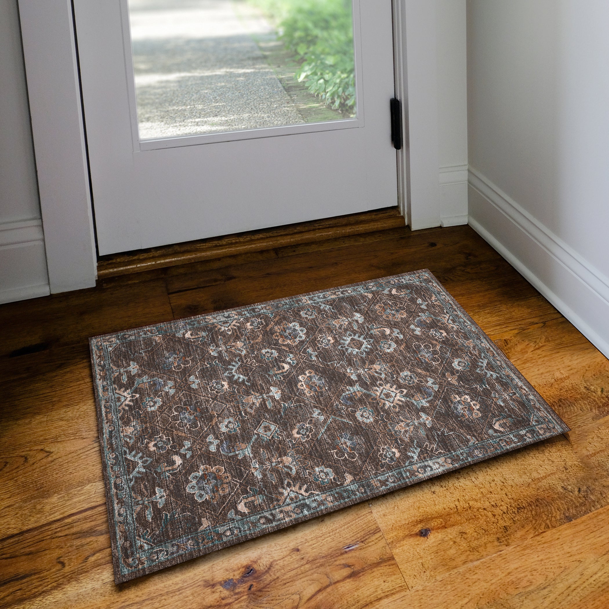 Indoor/Outdoor Traditional JC8 Sable Brown Rug 2' x 3' #shape_Rectangle