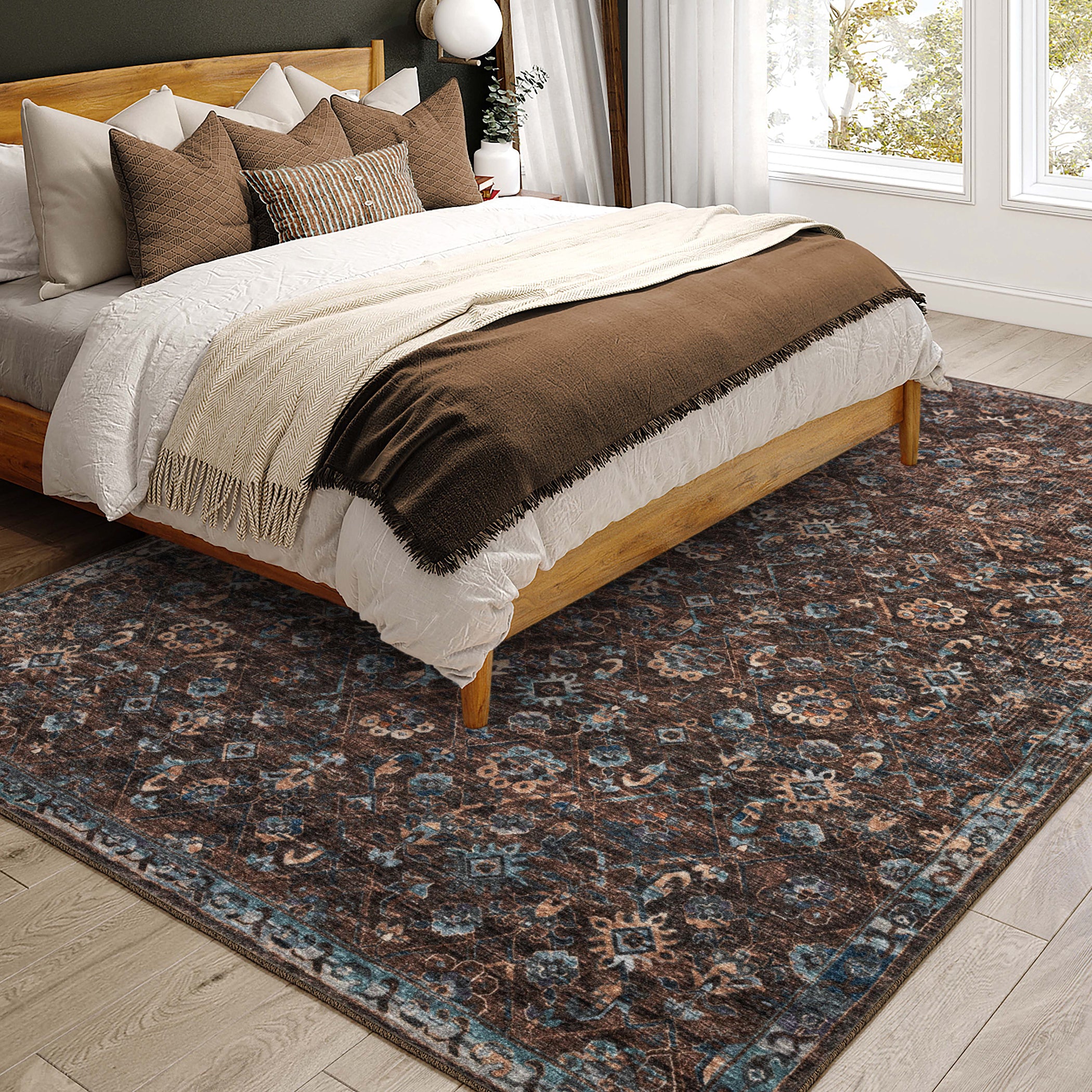 Indoor/Outdoor Traditional JC8 Sable Brown Rug 3' x 5' #shape_Rectangle