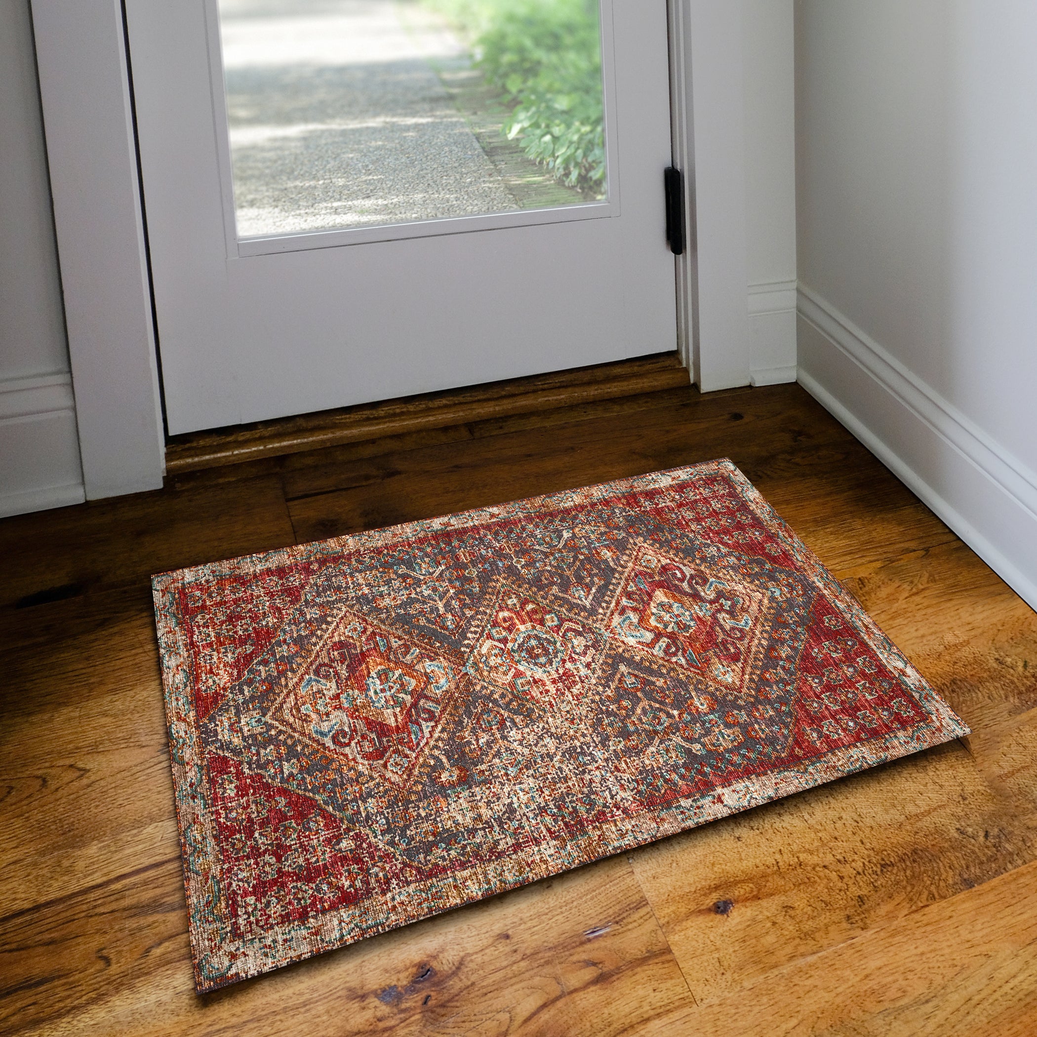 Indoor/Outdoor Traditional JC9 Canyon Red Rug 2' x 3' #shape_Rectangle