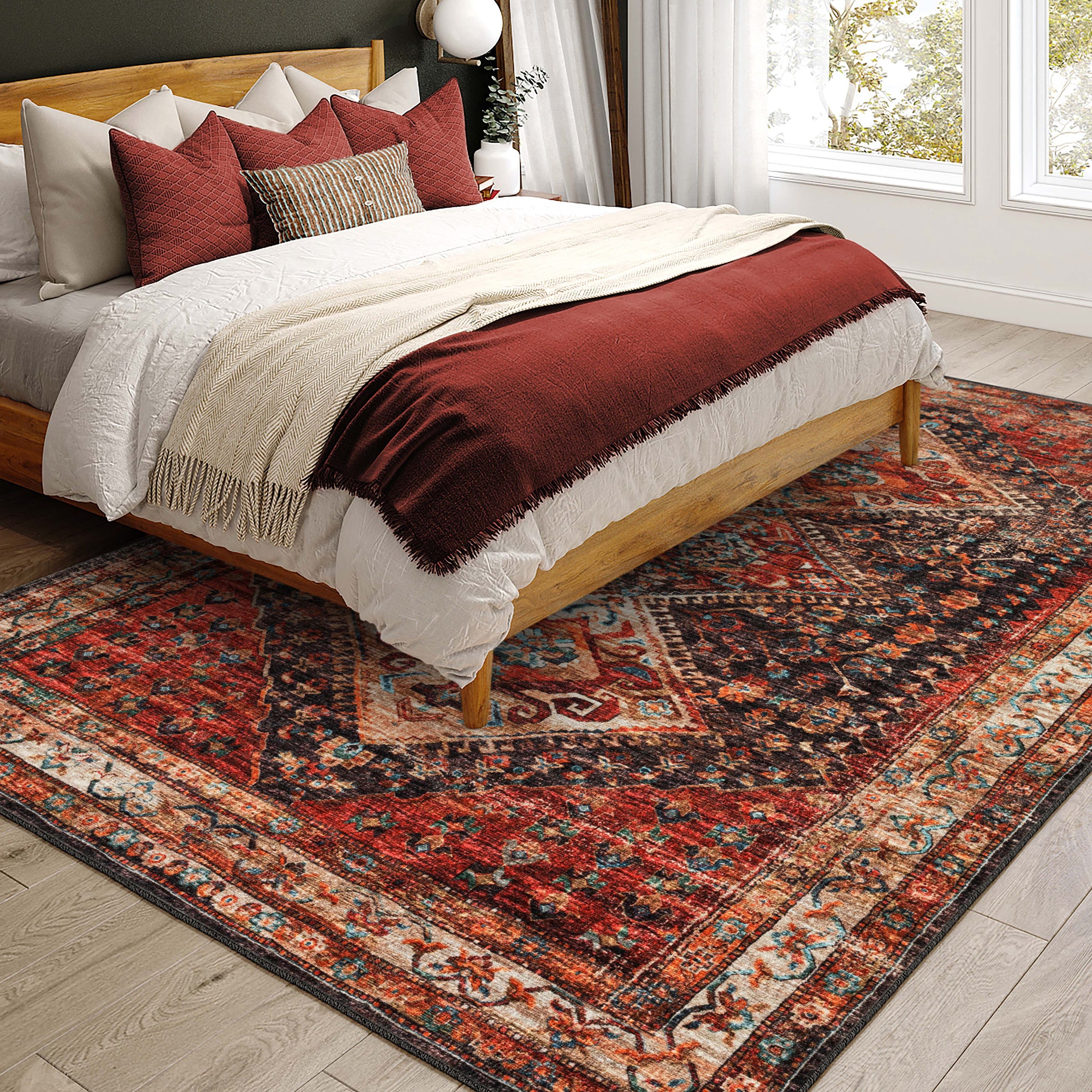 Indoor/Outdoor Traditional JC9 Canyon Red Rug 3' x 5' #shape_Rectangle